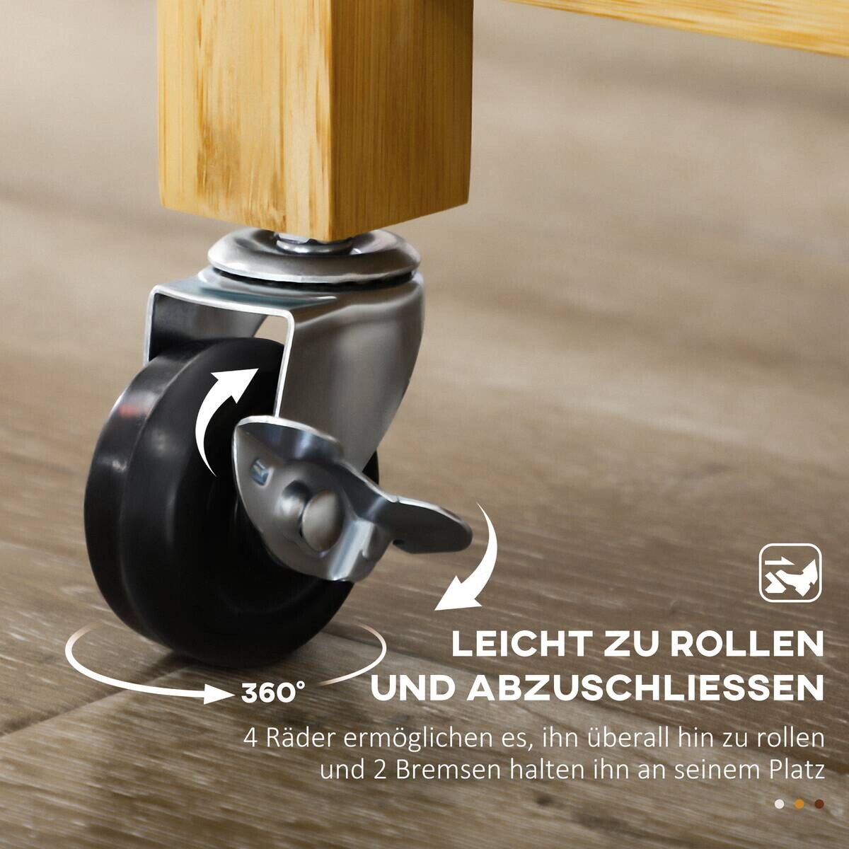 HOMCOM Küchenwagen natur Edelstahl B/H/L: ca. 36x84x85 cm