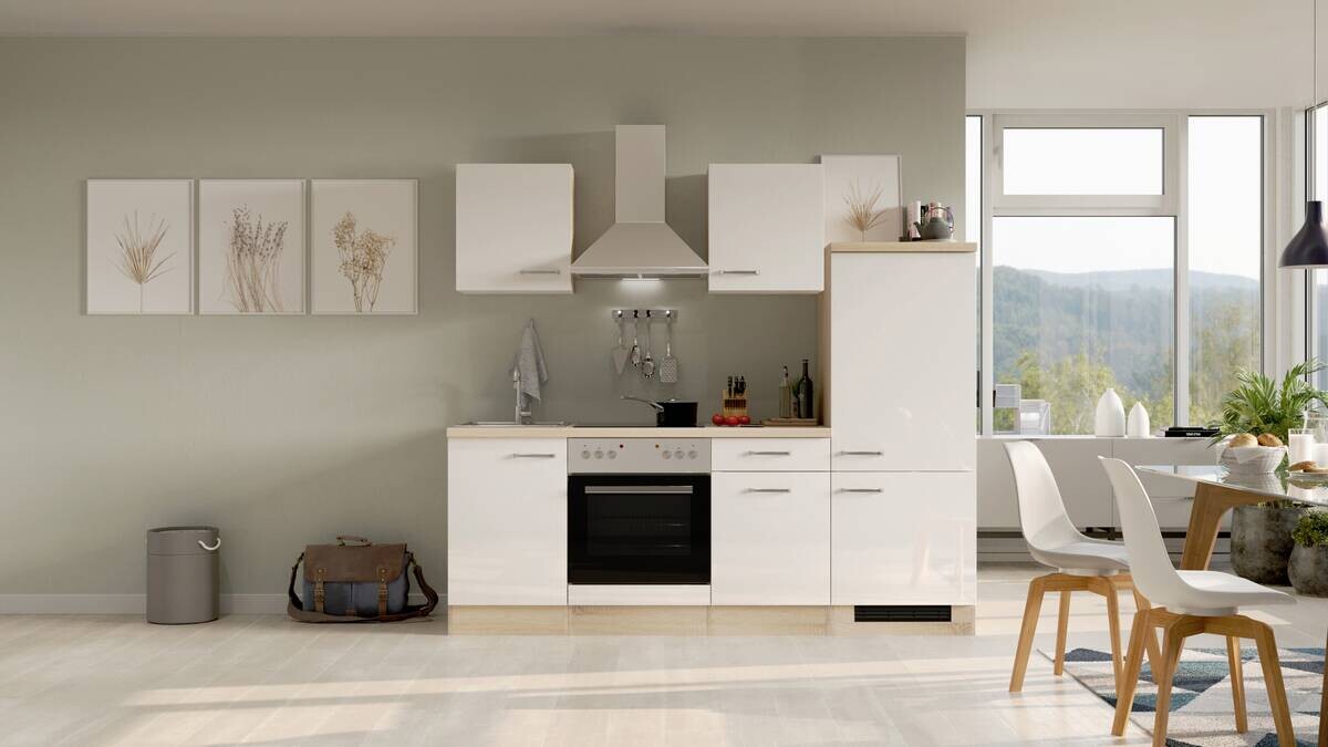 Küchenblock Valero weiß Hochglanz B/H/T: ca. 220x200x60 cm