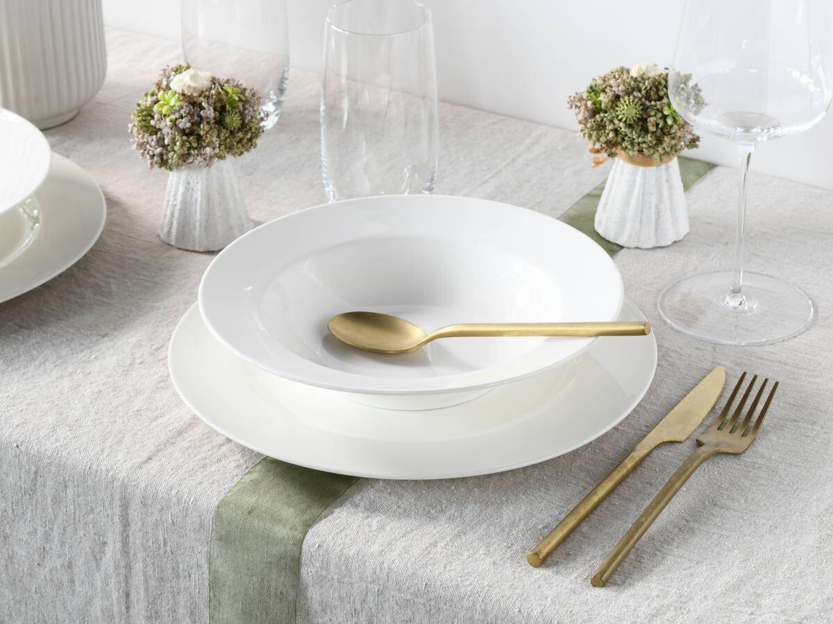CreaTable Tafelservice Fleur Royal cremeweiß Porzellan 12 tlg.
