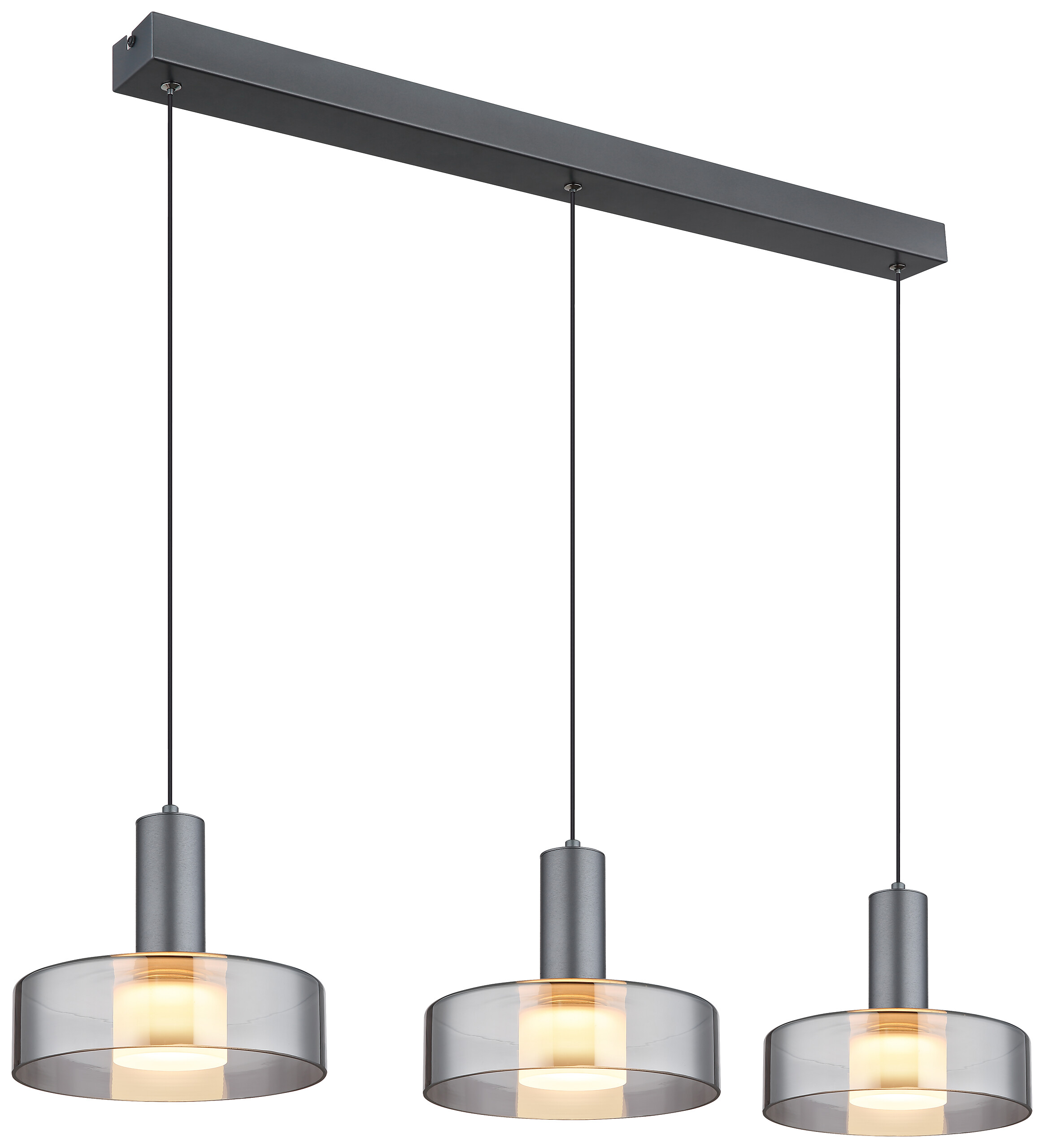 GLOBO Pendelleuchte grau Aluminium Glas Metall B/H/T/L: ca. 22x150x90x90 cm 1.0 Brennstellen