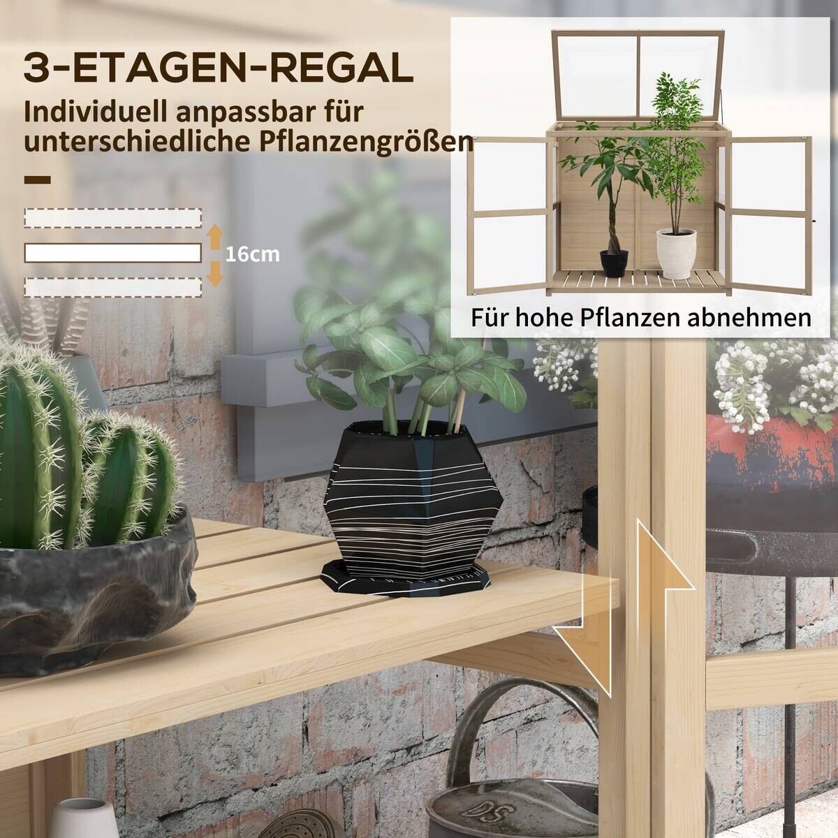 Outsunny Gewächshaus B/H/L: ca. 61x103x103 cm