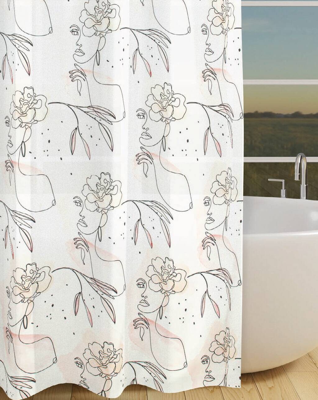 Acus Duschvorhang Line Art Woman Polyester B/L: ca. 180x200 cm