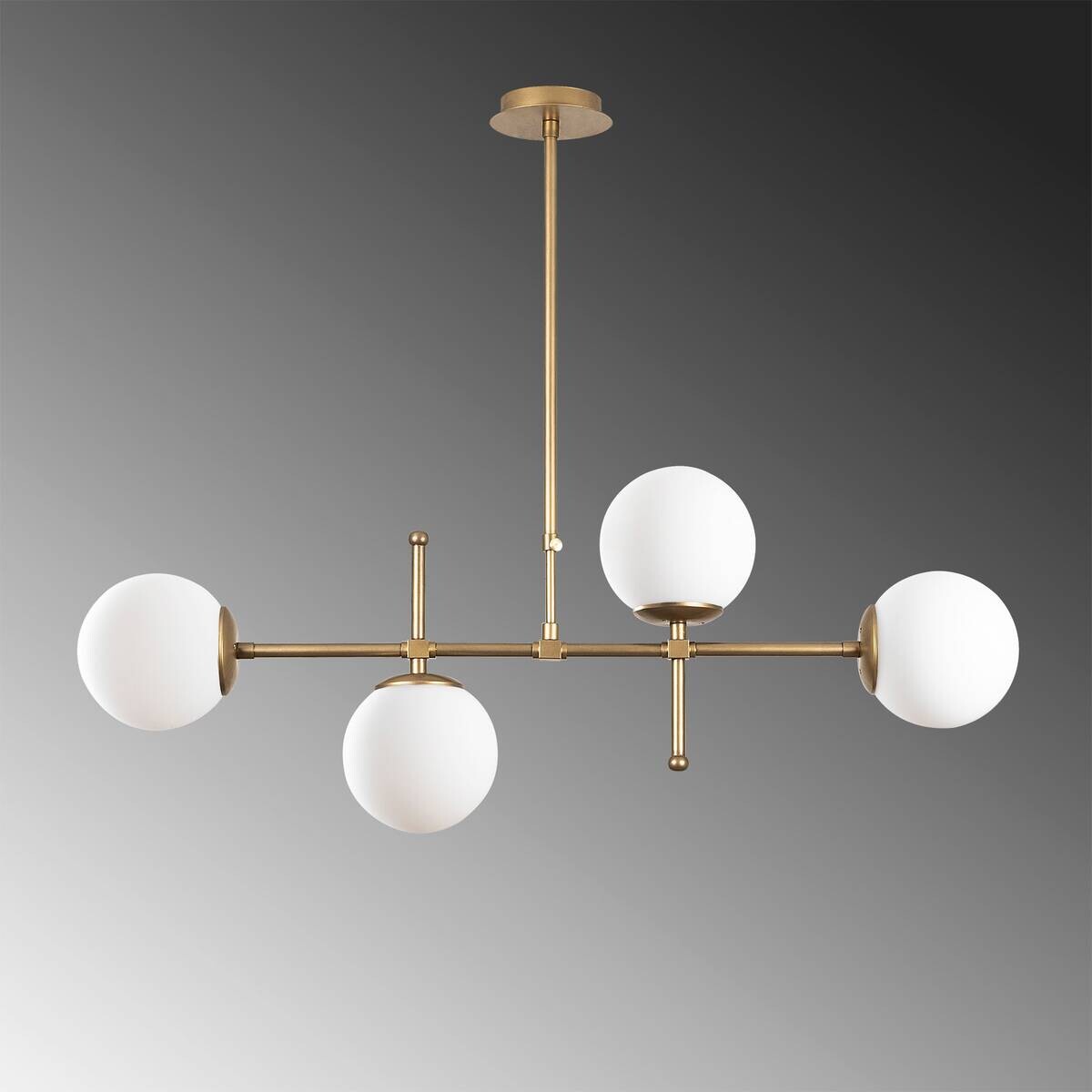 Opviq Pendelleuchte Mudon gold Glas B/H/T/L: ca. 108x82x15x108 cm E27 4 Brennstellen