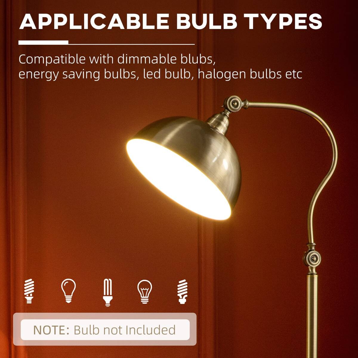 HOMCOM Stehleuchte bronze Metall B/H/T: ca. 25,5x152x42 cm