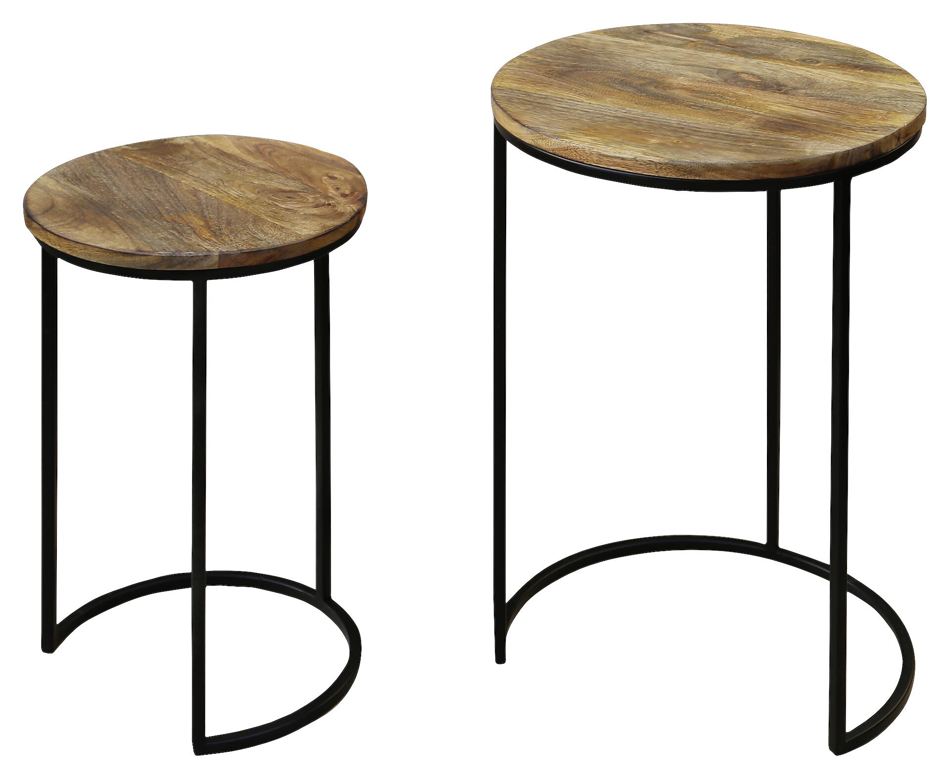Beistelltisch JARON natur schwarz Echtholz Metall Beistelltisch JARON natur schwarz Echtholz Metall