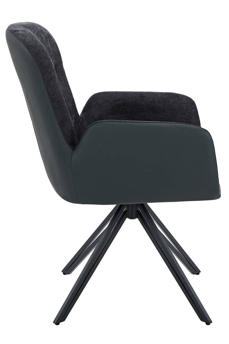 Drehstuhl Milazzo schwarz Kunstleder Webstoff B/H/T: ca. 60x92x68 cm