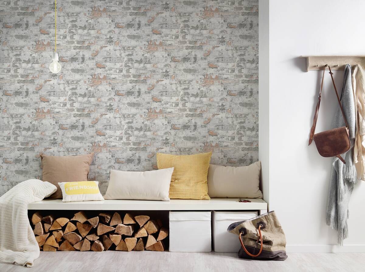 A.S.Creation Vliestapete weiß rot B/H/D: ca. 53x1005x8 cm