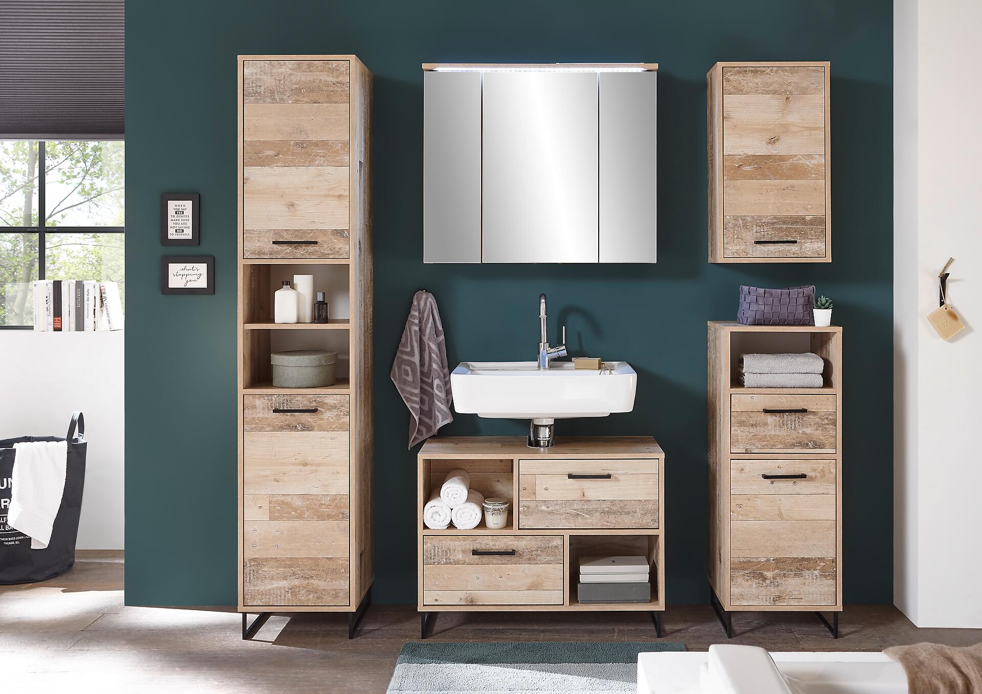 Badkommode Roof Old Wood Nachbildung B/H/T: ca. 38x102x37 cm Badkommode Roof Old Wood Nachbildung B/H/T: ca. 38x102x37 cm