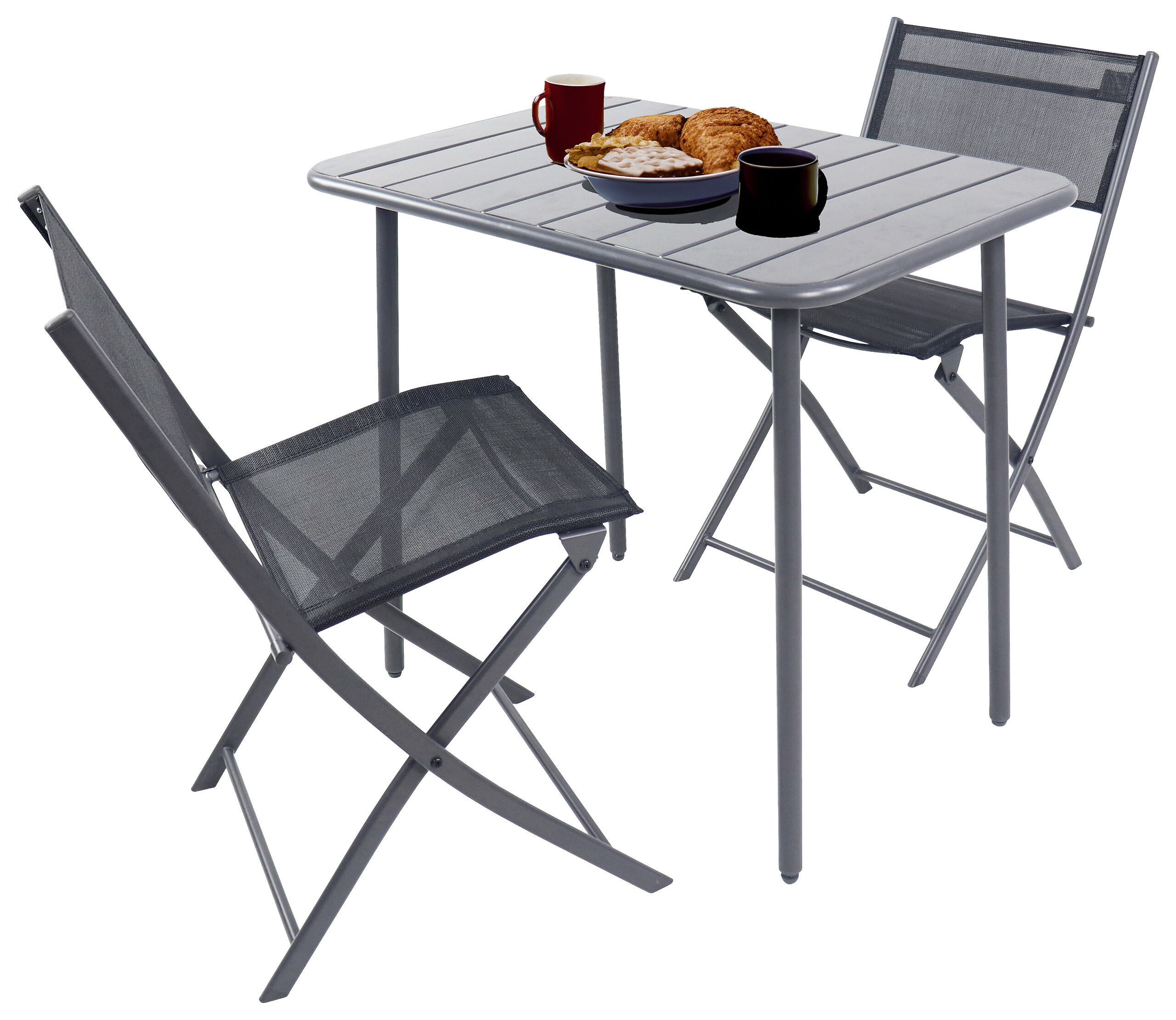 VCM Gartensitzgruppe Sumila schwarz Stahl B/H/L: ca. 80x72x55 cm