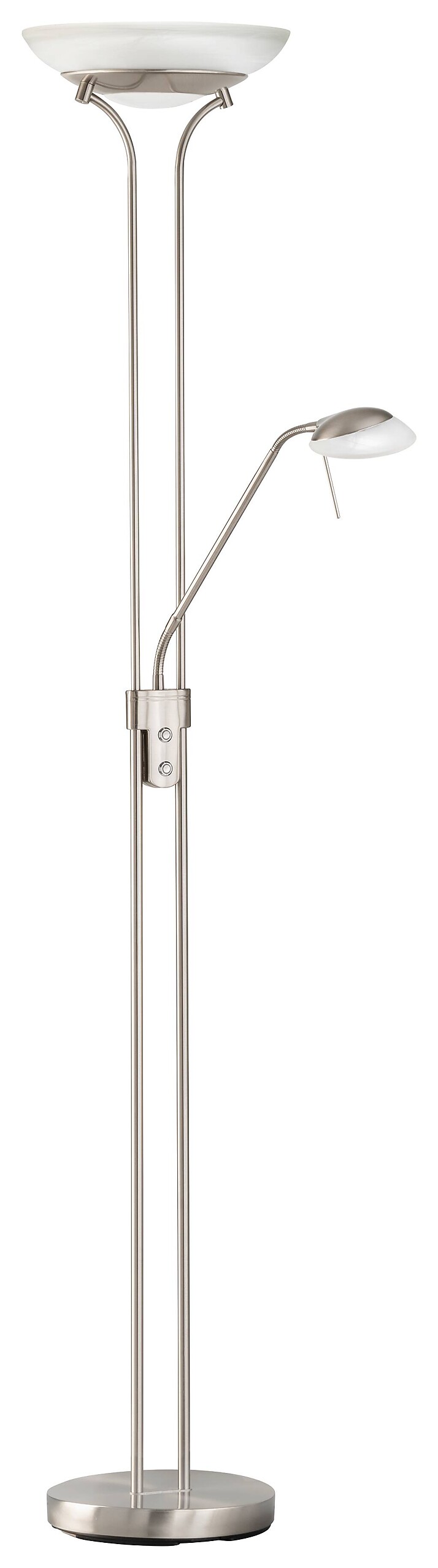 Fischer & Honsel LED-Stehleuchte 40075 nickel matt weiß Metall Glas H/D: ca. 182x32 cm 1 Brennstellen