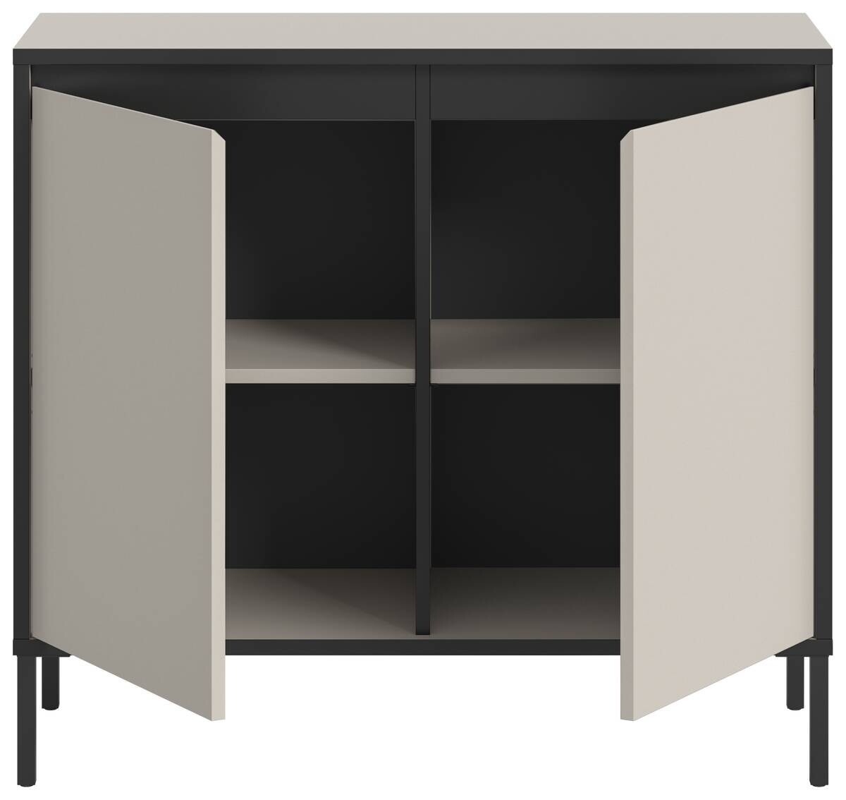 Kommode Tron Kaschmirgrau Nachbildung schwarz B/H/T: ca. 92x83x38 cm