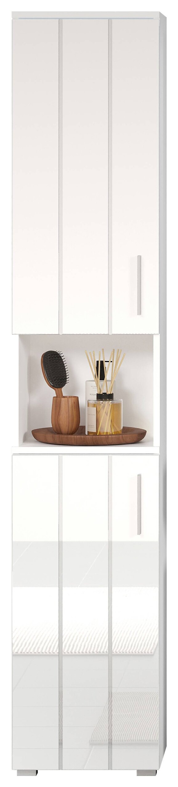 Hochschrank Wons weiß Hochglanz weiß matt B/H/T: ca. 37x192x31 cm Hochschrank Wons weiß Hochglanz weiß matt B/H/T: ca. 37x192x31 cm