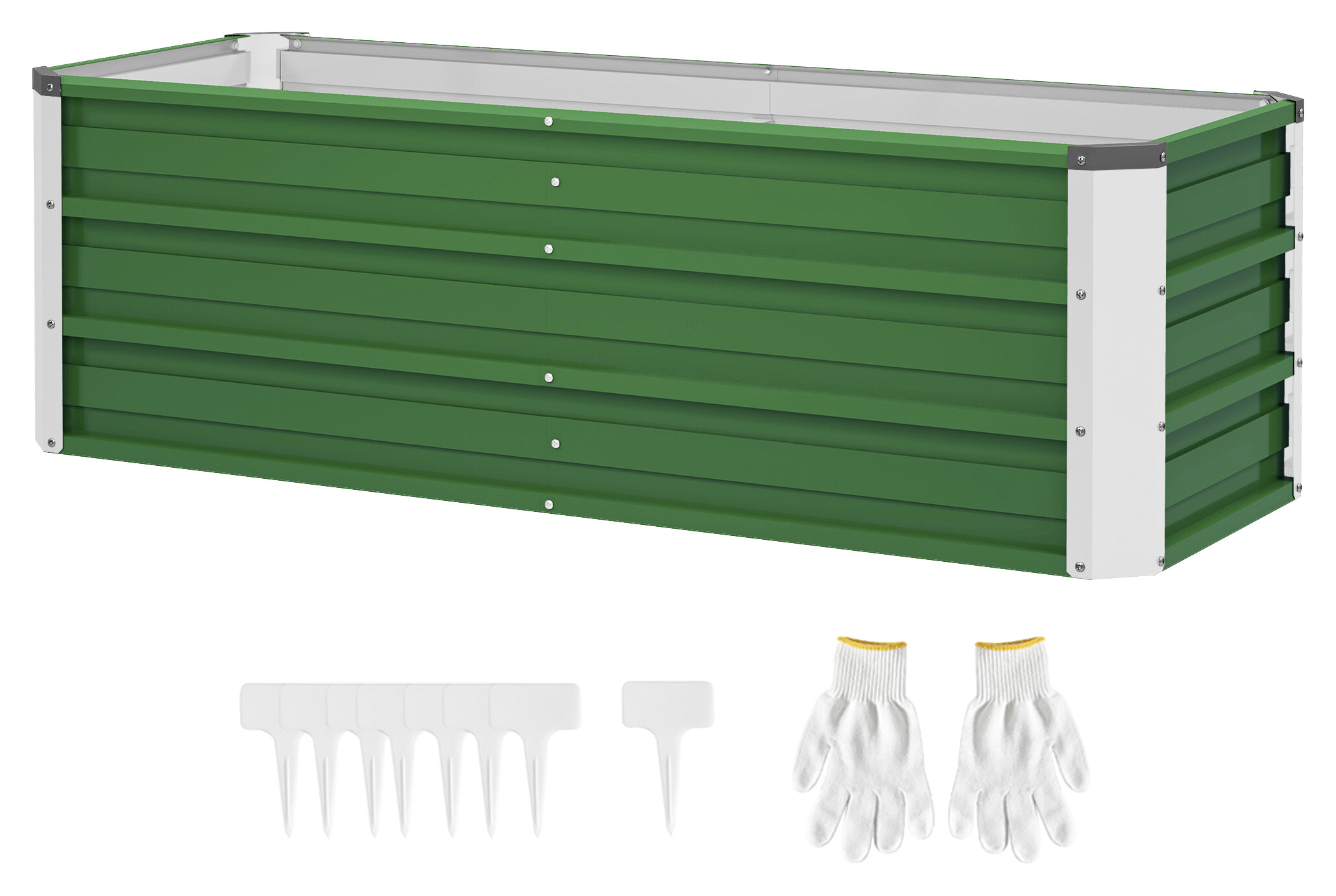 Outsunny Gartenbeet grün Stahl B/H/L: ca. 47x40x125 cm