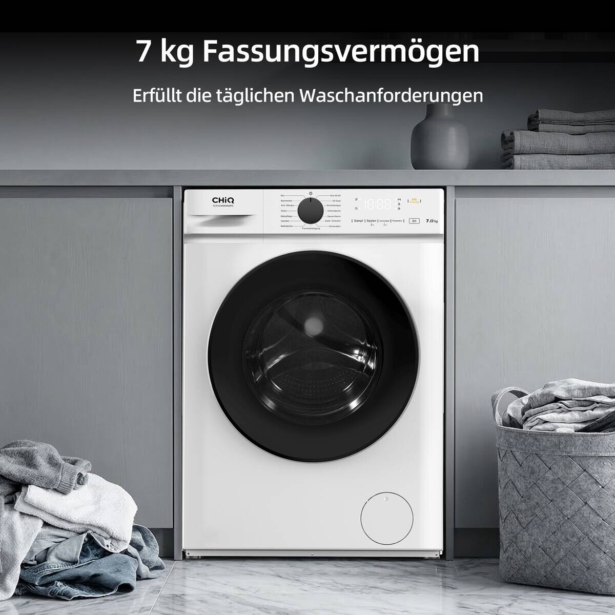 CHiQ Waschmaschine FL70121M3XWGAPO weiß B/H/T: ca. 60x84,7x46,5 cm ca. 7 kg