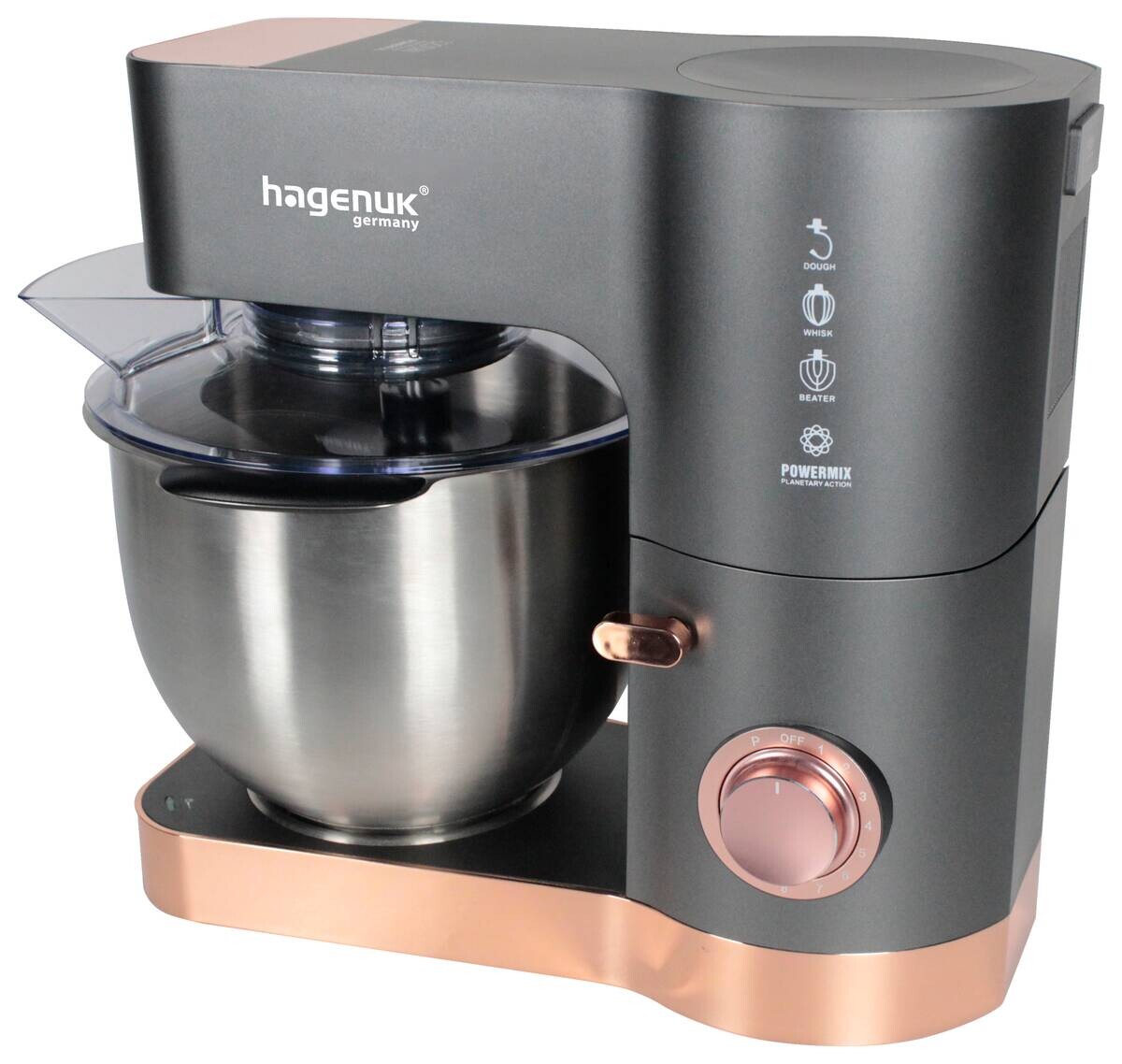 Hagenuk Küchenmaschine PKM-1200BG schwarz Kunststoff Edelstahl B/H/T: ca. 39x35x28 cm ca. 5,5 l