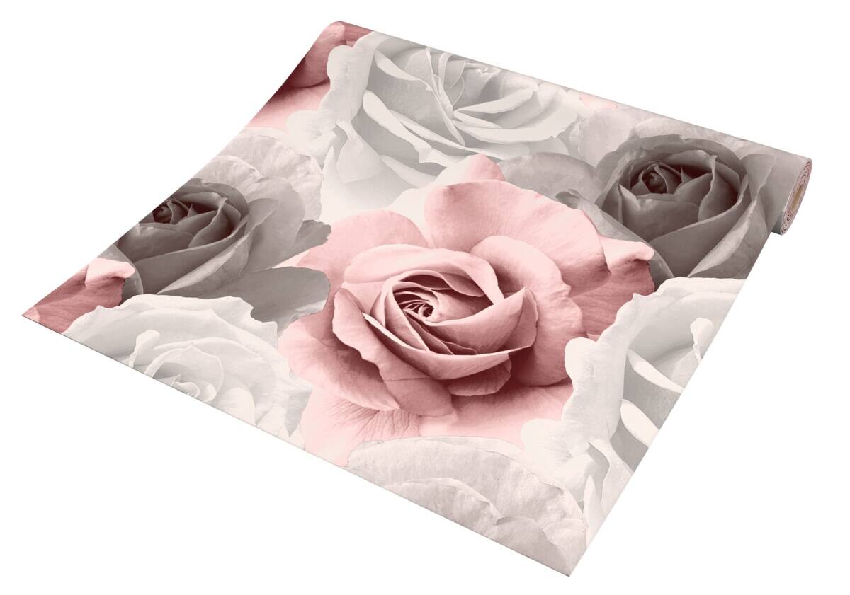 UGEPA Papiertapete Rosen rosa grau B/L: ca. 53x1005 cm