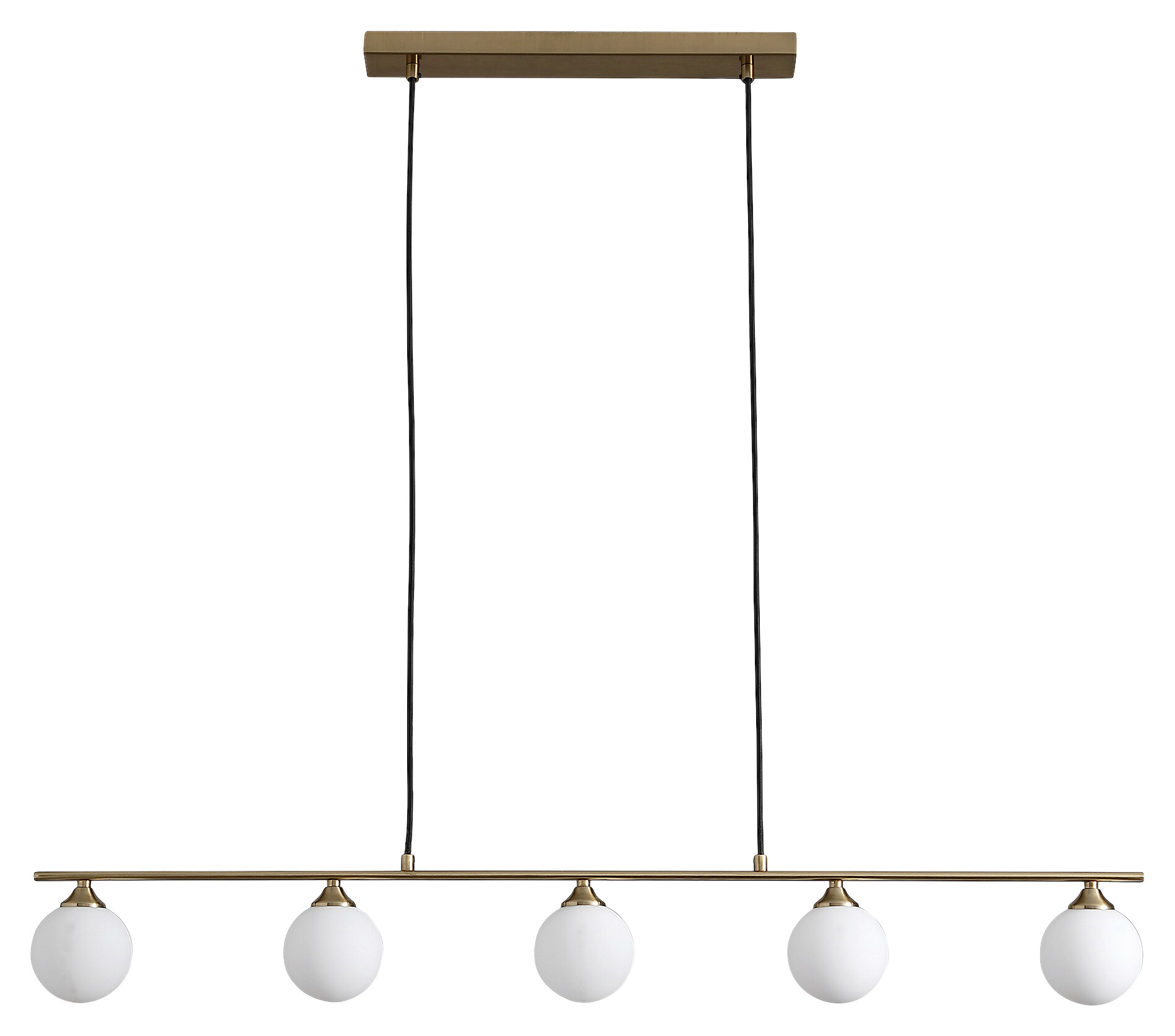 Housenordic Pendelleuchte 6406290 messing weiß Stahl Glas B/T: ca. 110x10 cm 5.0 Brennstellen