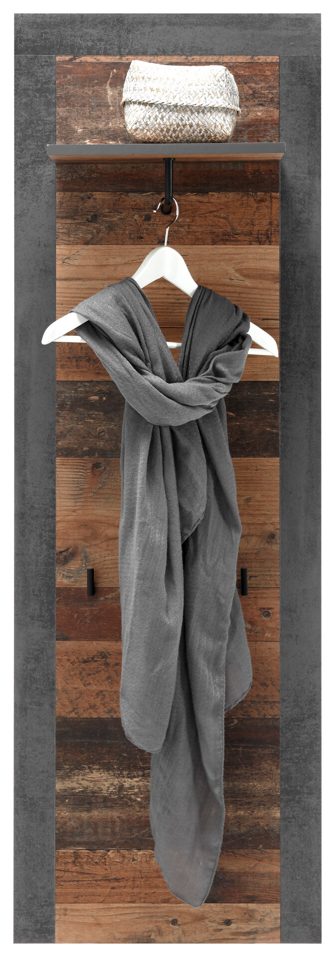 Garderobenpaneel Indiana Beton dunkel Optik Old Wood Nachbildung B/H/T: ca. 48x148x25 cm