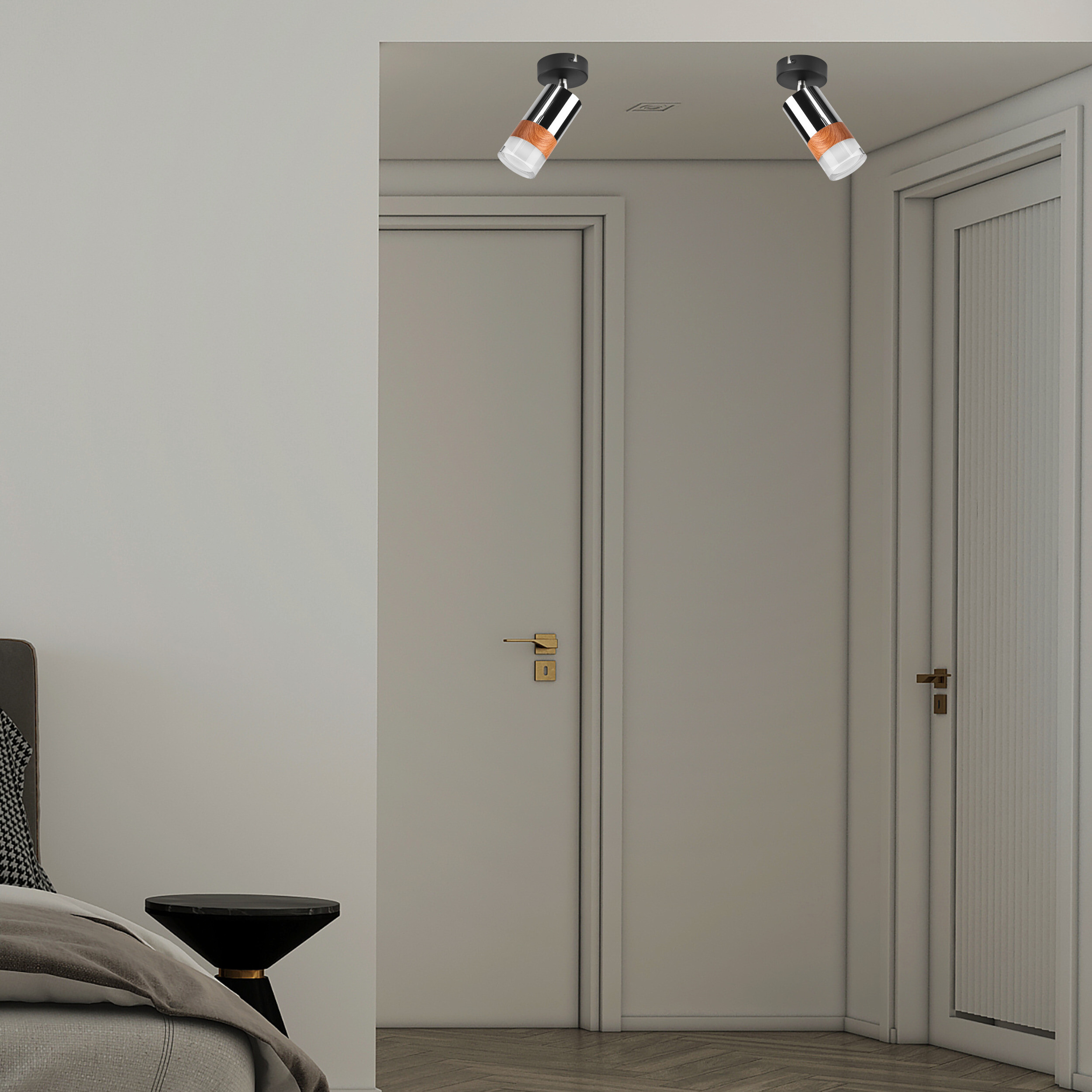 Lamkur Deckenleuchte Chrom Stahl Glas B/H/L: ca. 8x19x8 cm 1 Brennstellen