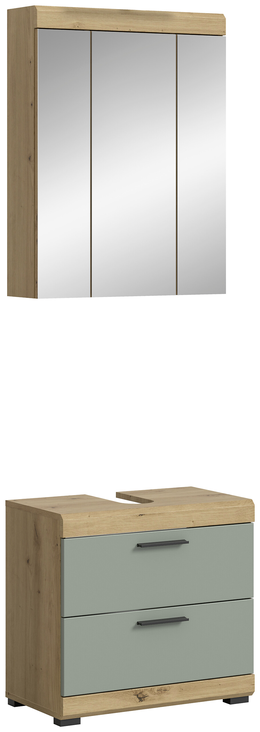 Badezimmer-Set Scout Eiche Artisan Nachbildung salbei Nachbildung B/H/T: ca. 60x191x37 cm