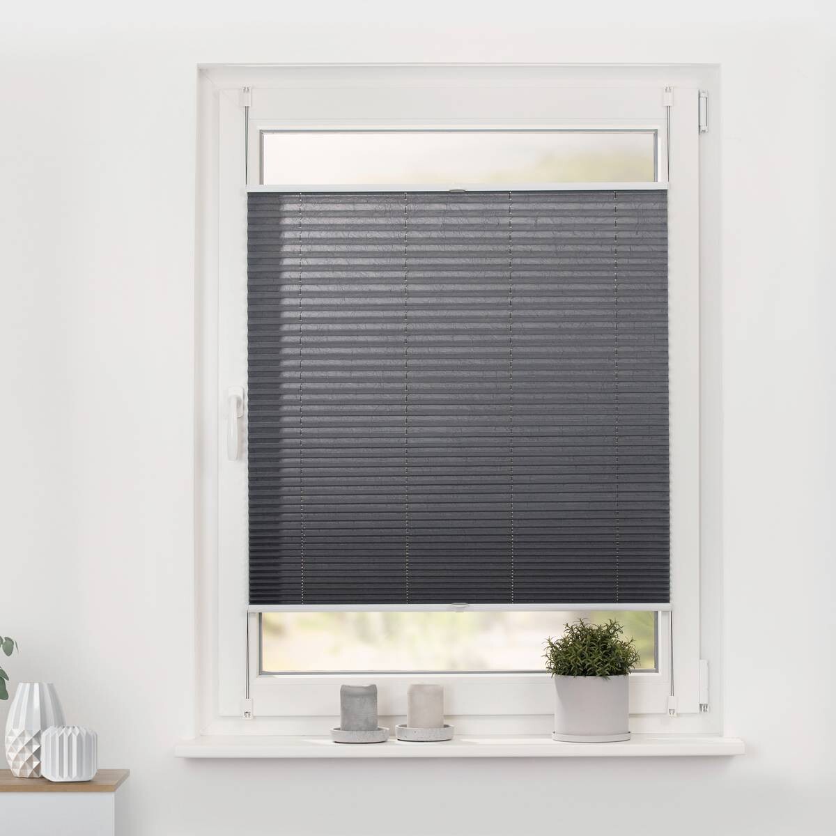 LICHTBLICK Spannplissee grau B/L: ca. 95x130 cm