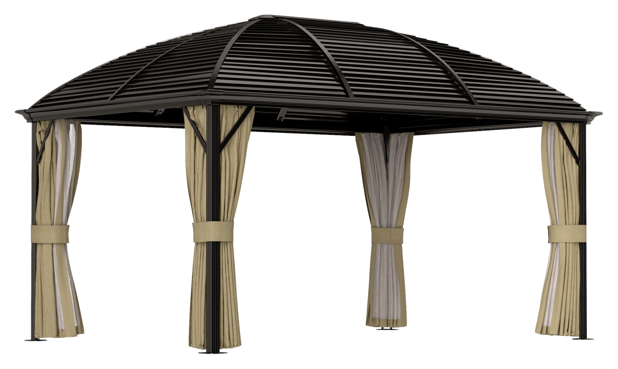 Outsunny Pavillon braun Aluminium B/H/L: ca. 298x280x398 cm
