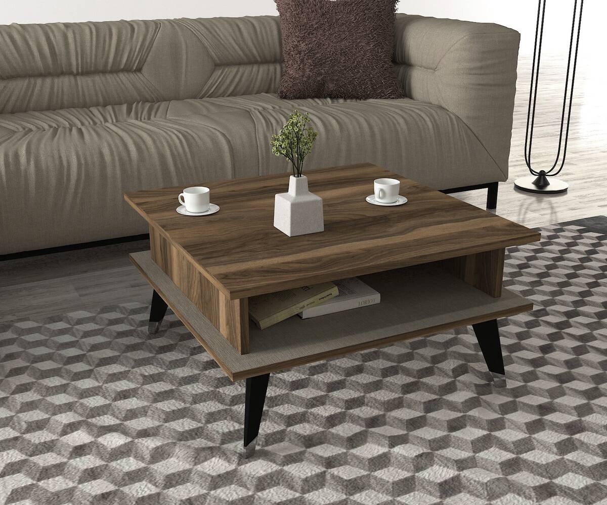 Couchtisch Logan walnuss Nachbildung grau B/H/T: ca. 72x38x72 cm