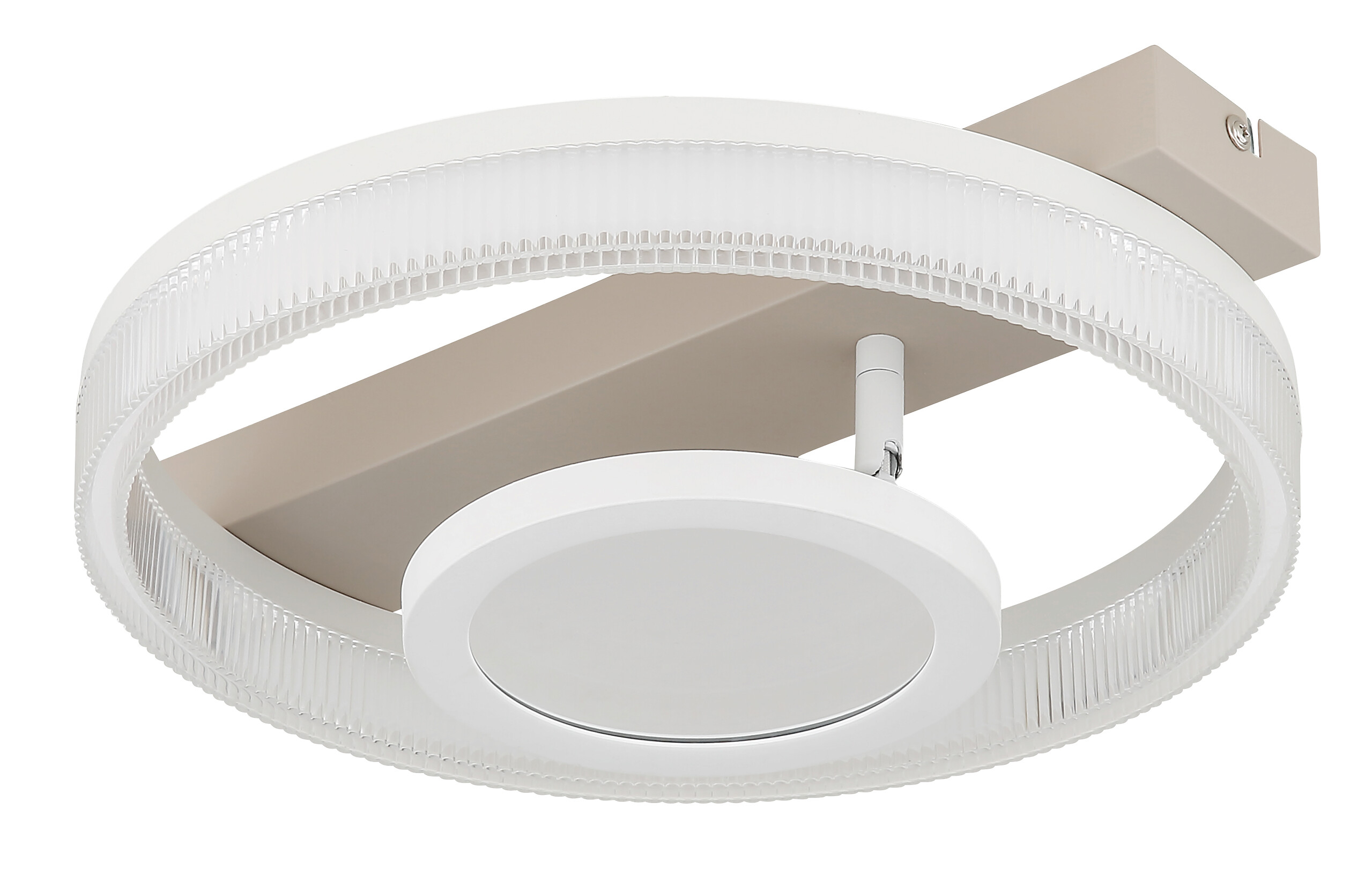 GLOBO Deckenleuchte transparent weiß sand Metall Kunststoff B/H/L: ca. 33x10x36 cm 1 Brennstellen