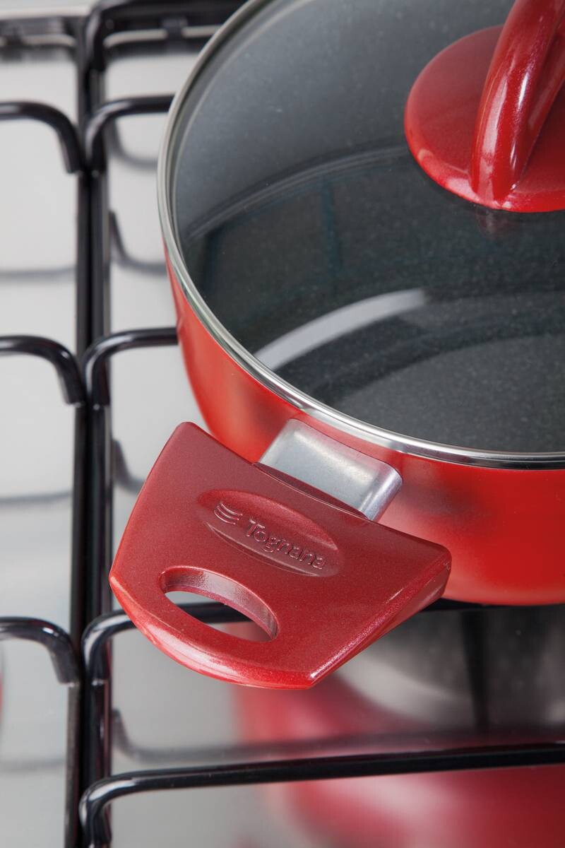 TOGNANA Topfset rot Aluminium 8 tlg.