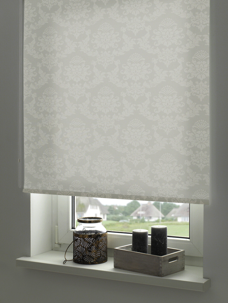 Boviva Seitenzugrollo Tageslichtqualität Ornament weiß B/L: ca. 82x175 cm