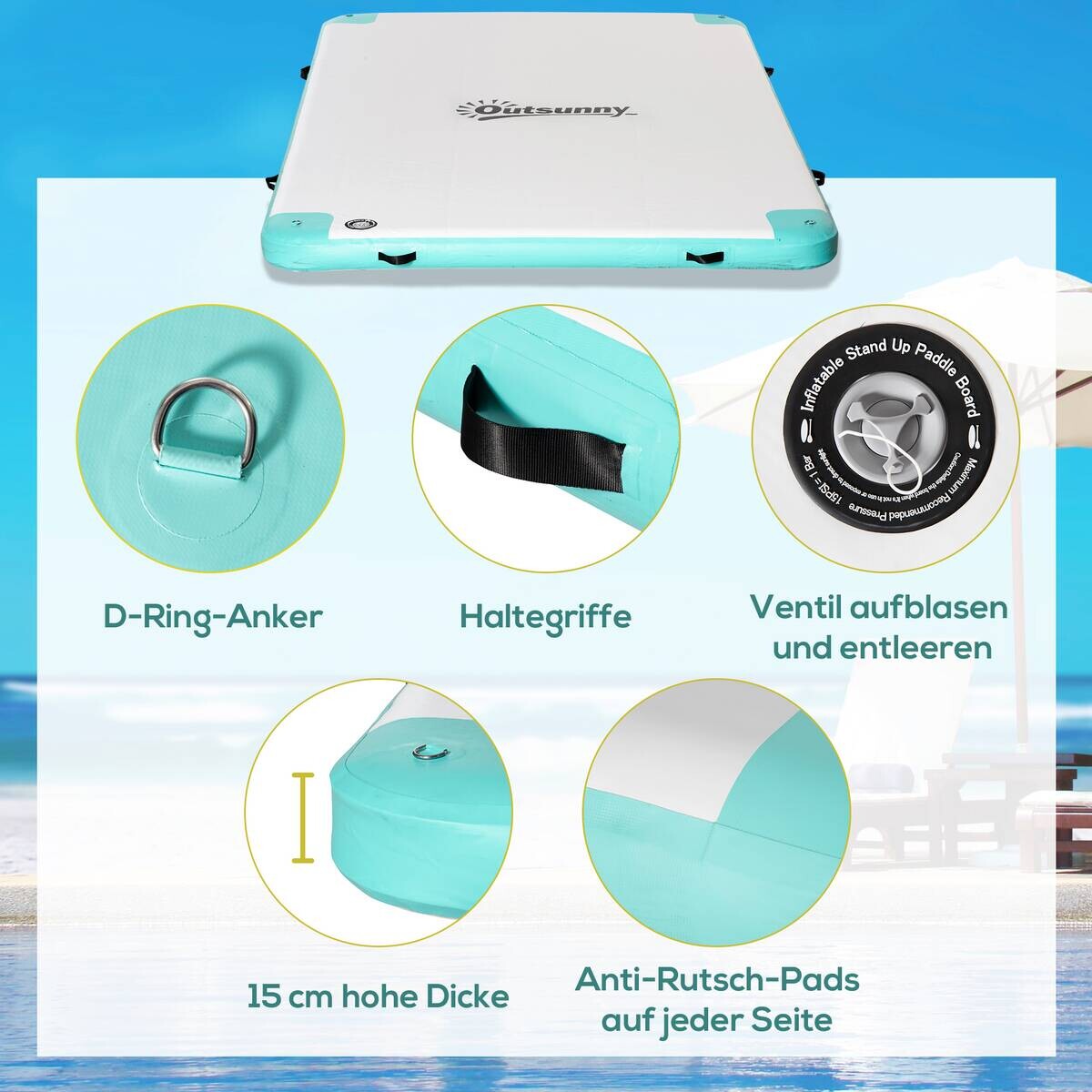 Outsunny Aufblasartikel B/H/L: ca. 204x304x15 cm