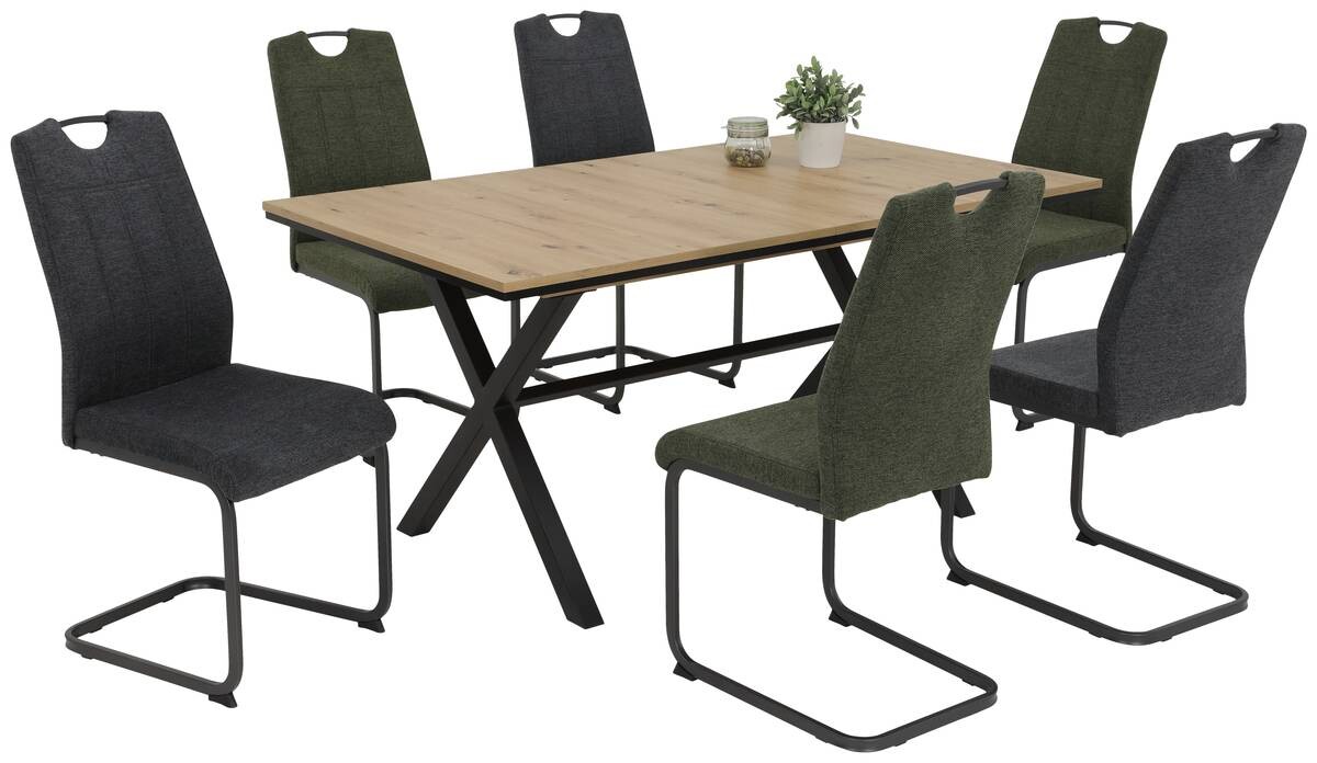 Stuhl 4er Set BRITTA anthrazit grau Microfaser Metall B/H/T: ca. 44x100x59 cm