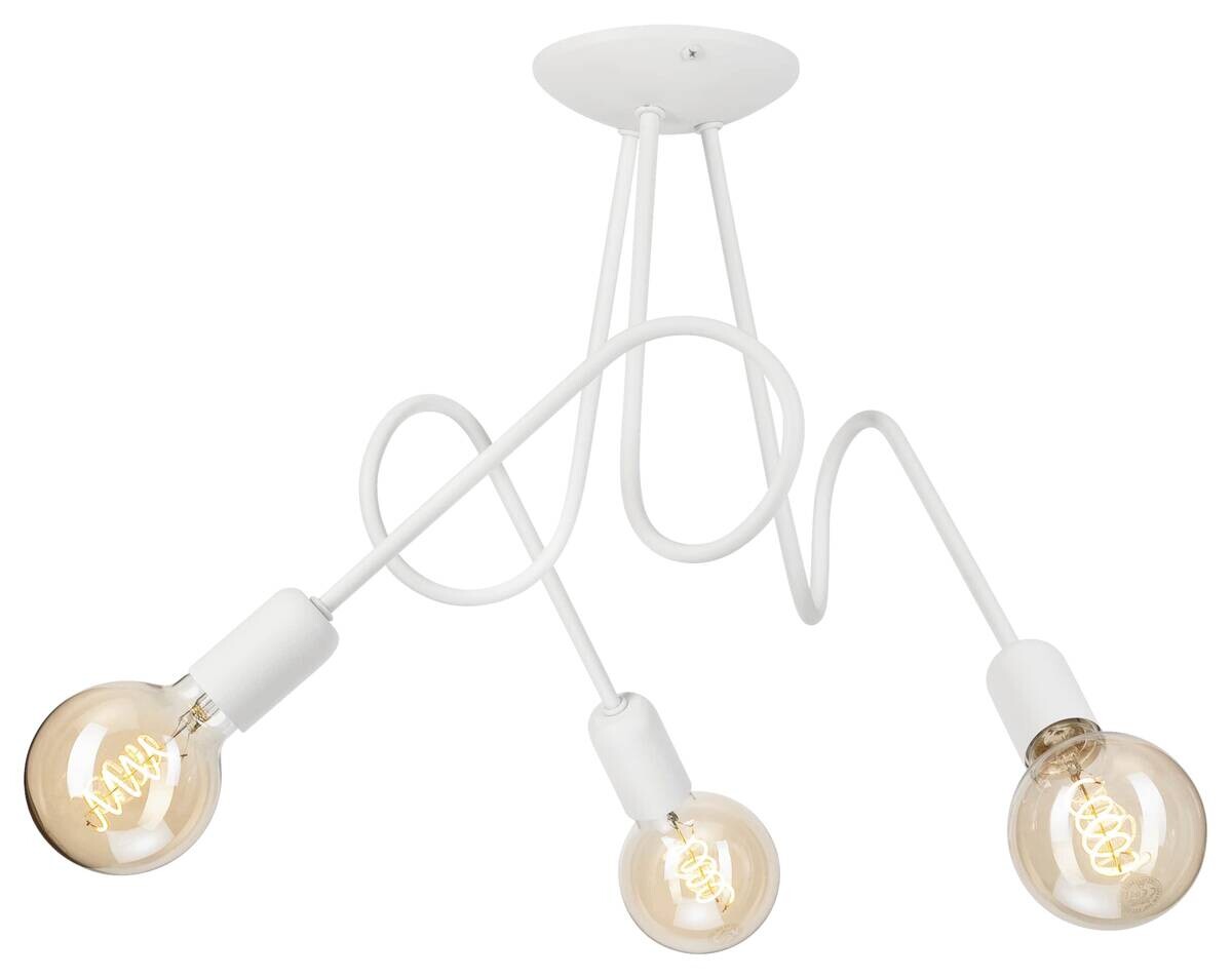 Lamkur Kronleuchter weiß Stahl B/H/L: ca. 39x54x54 cm E27 3 Brennstellen