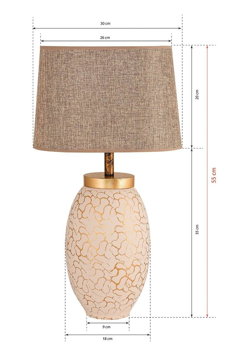 Opviq Tischleuchte creme gold Keramik B/H/L: ca. 30x55x30 cm E27 1 Brennstellen