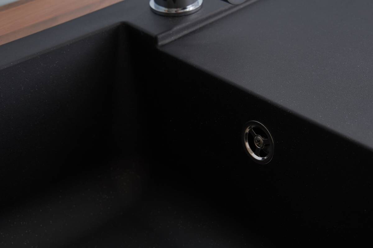 Respekta Einbauspüle Denver 78 x 44 S schwarz Mineralite B/H/T: ca. 78x17x43,5 cm