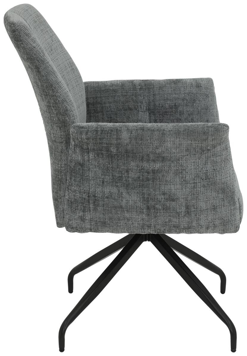 Armlehnstuhl Viktoria hellgrau Microfaser Webstoff B/H/T: ca. 71x93x68 cm