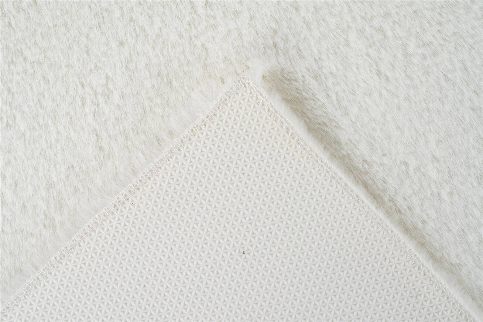 Kayoom Kurzflorteppich Badematte Rabbit Light 625 weiß B/H/L: ca. 50x2,4x90 cm