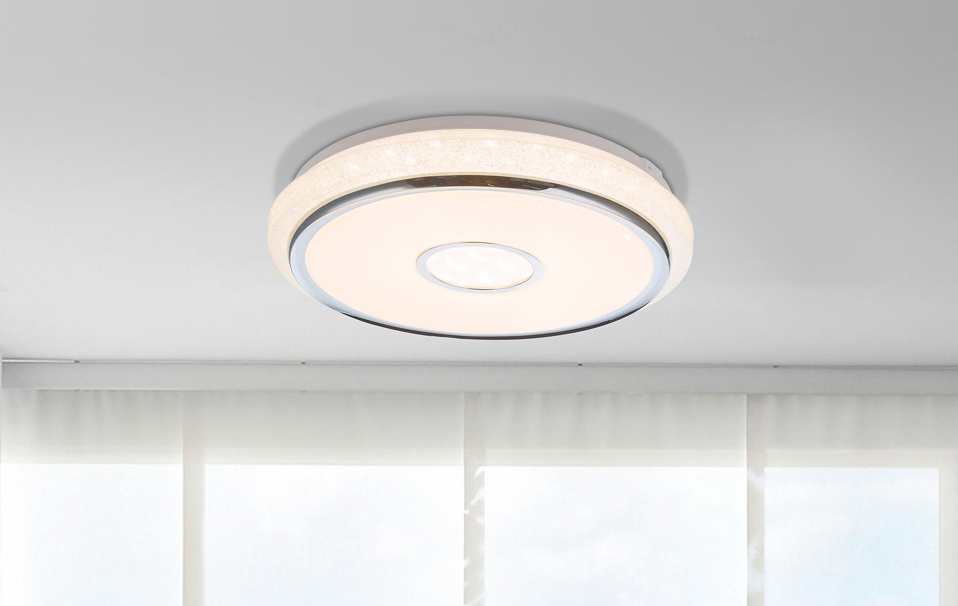 GLOBO Deckenleuchte DANI 48389-40 weiß Chrom Kunststoff H/D: ca. 9x50 cm