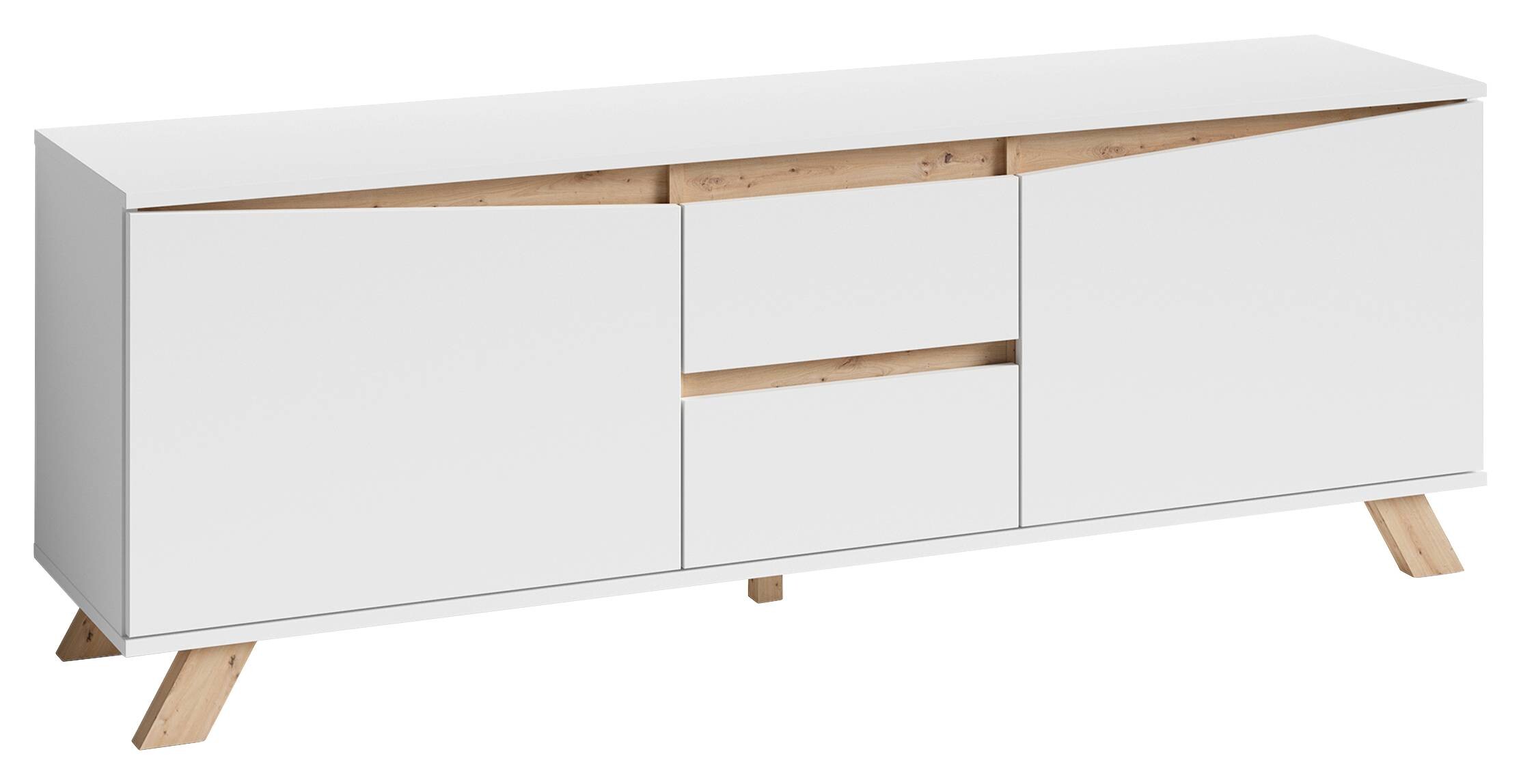 TV-Board VALENTIN weiß Eiche Nachbildung B/H/T: ca. 160x60x38 cm