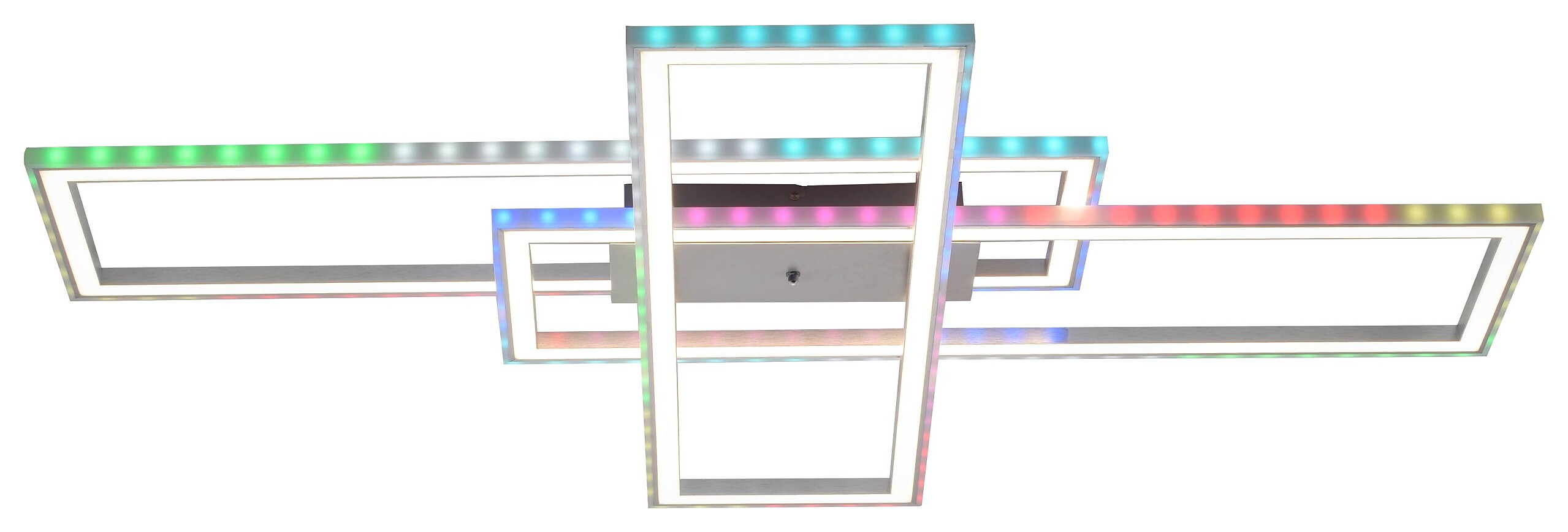 Just Light LED-Deckenleuchte FELIX60 14637-55 stahlfarbig weiß Kunststoff Stahl B/H/T: ca. 101x6,9x71 cm 2 Brennstellen