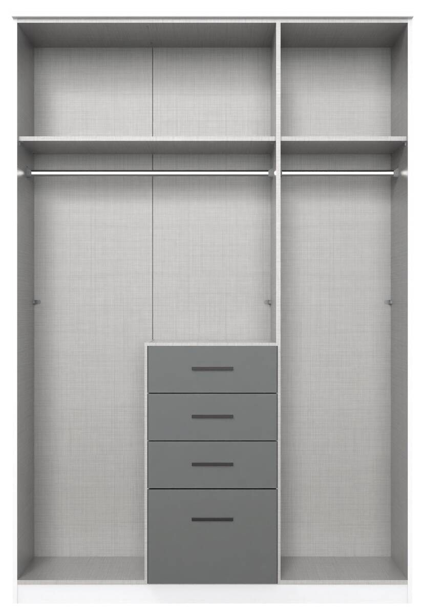 Kleiderschrank Cottbus weiß B/H/T: ca. 135x198x58 cm