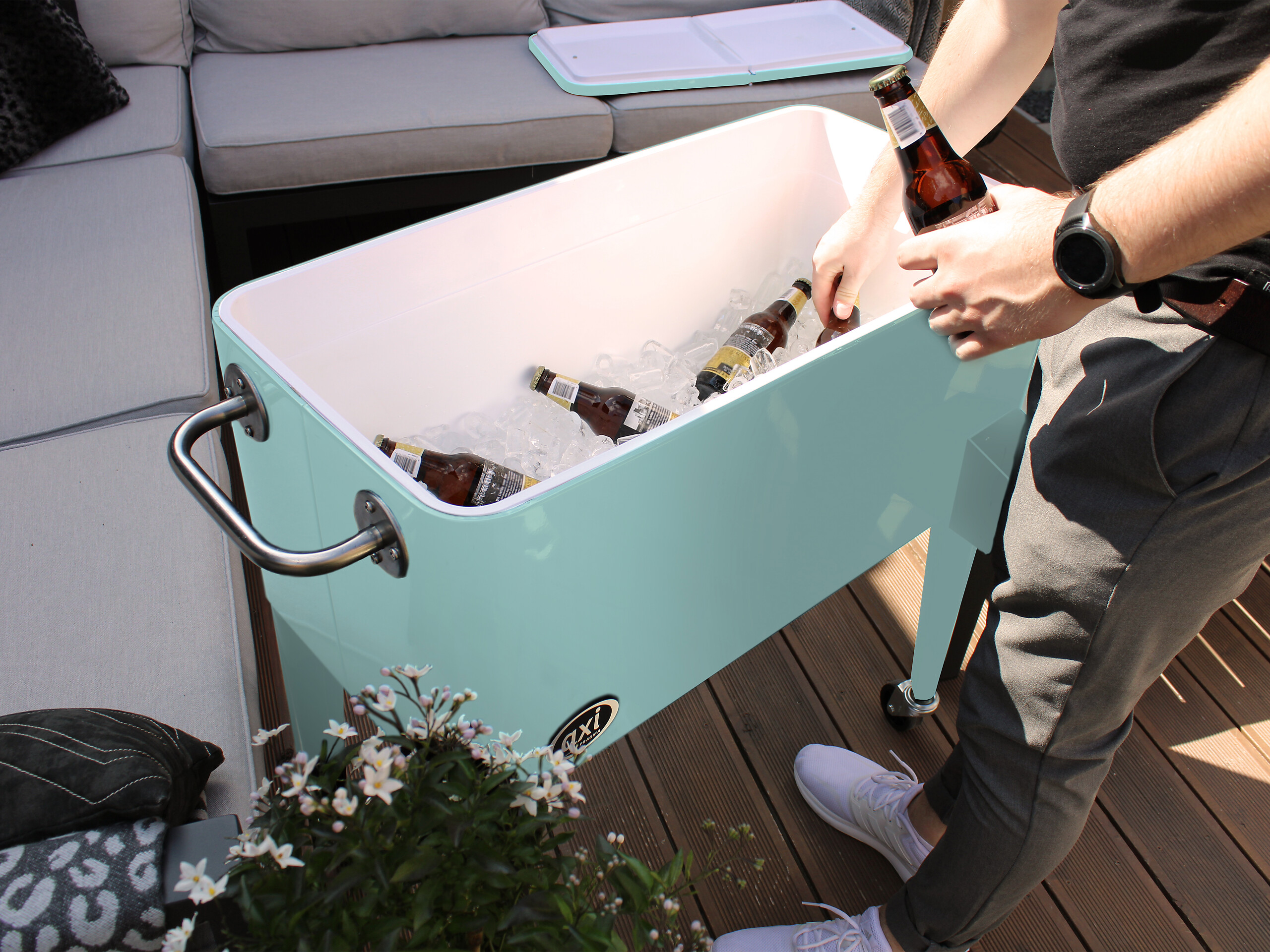 AXI Kühlwagen Retro mint Metall B/H/T: ca. 43x89x92 cm