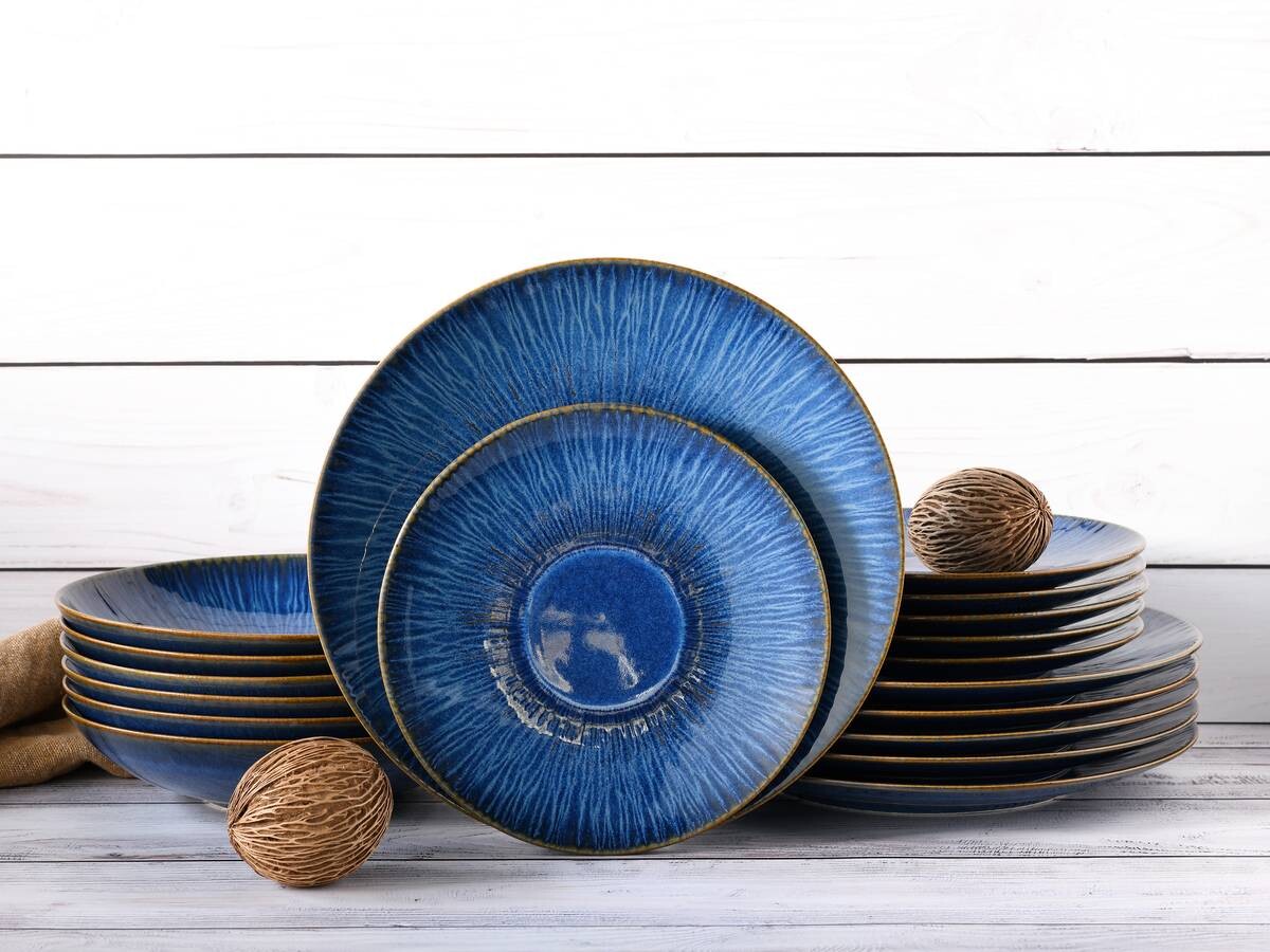 CreaTable Tafelservice Sea Breeze blau Steinzeug 18 tlg.