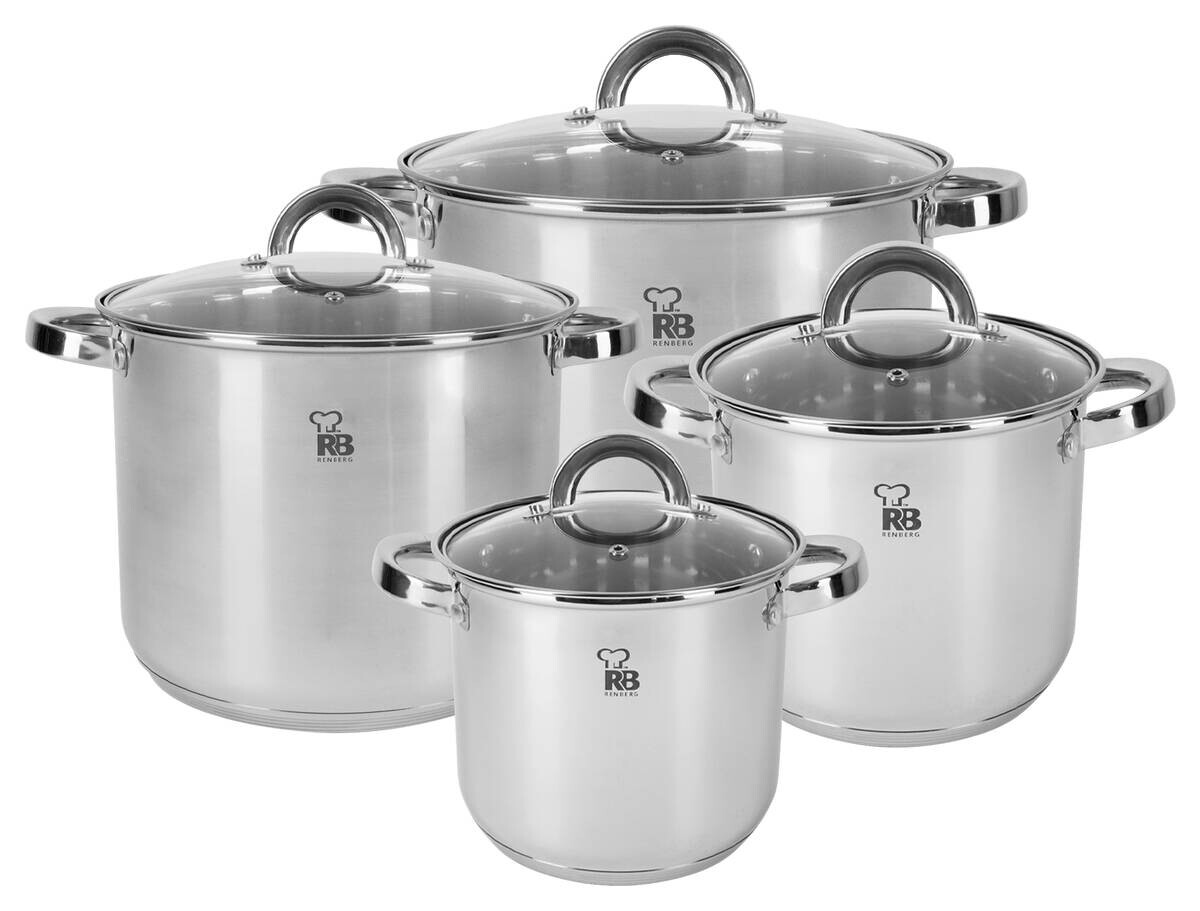 RENBERG Topf-Set SARA silber Edelstahl