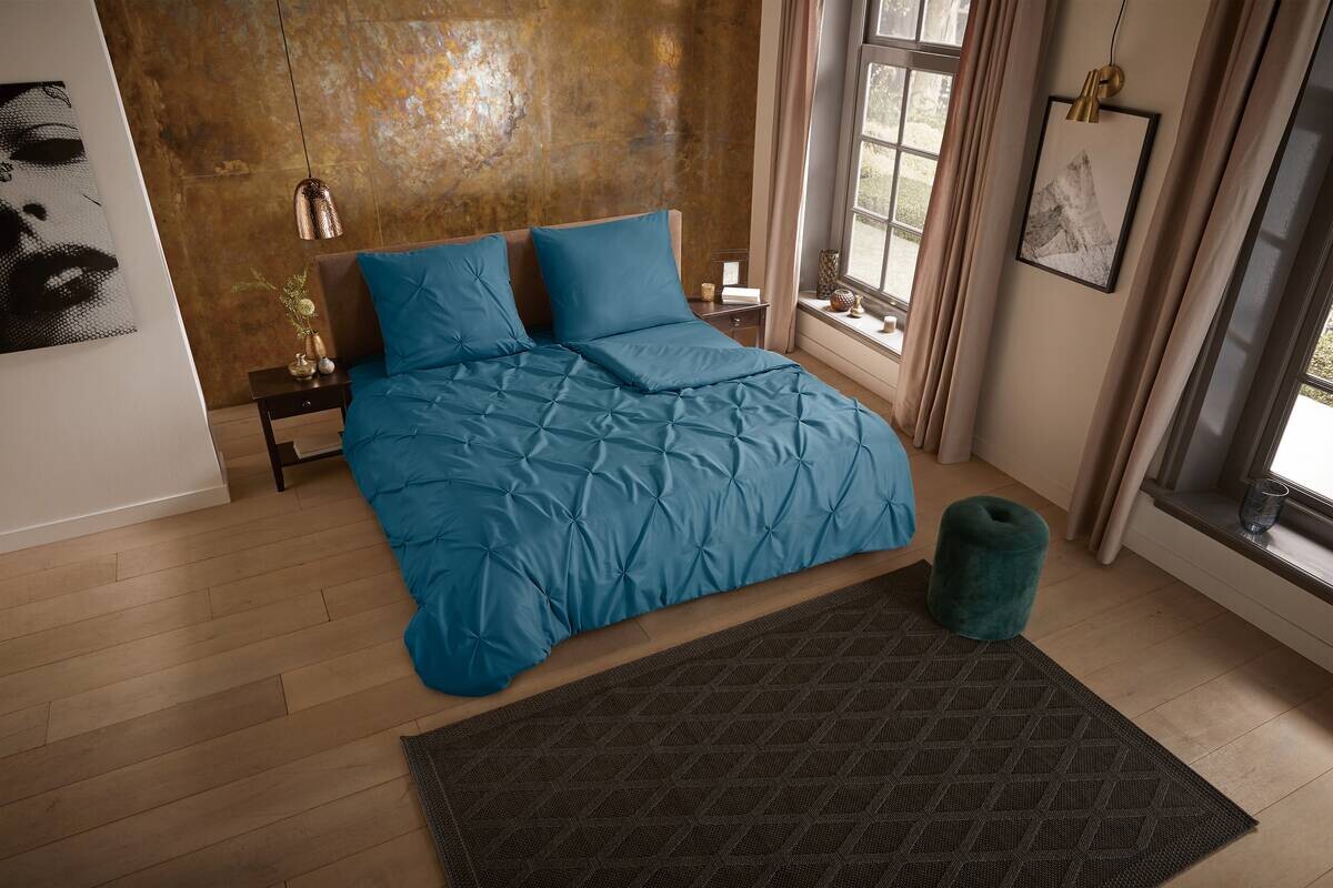 Microfaser Bettwäsche Elegance petrol Polyester B/L: ca. 200x200 cm