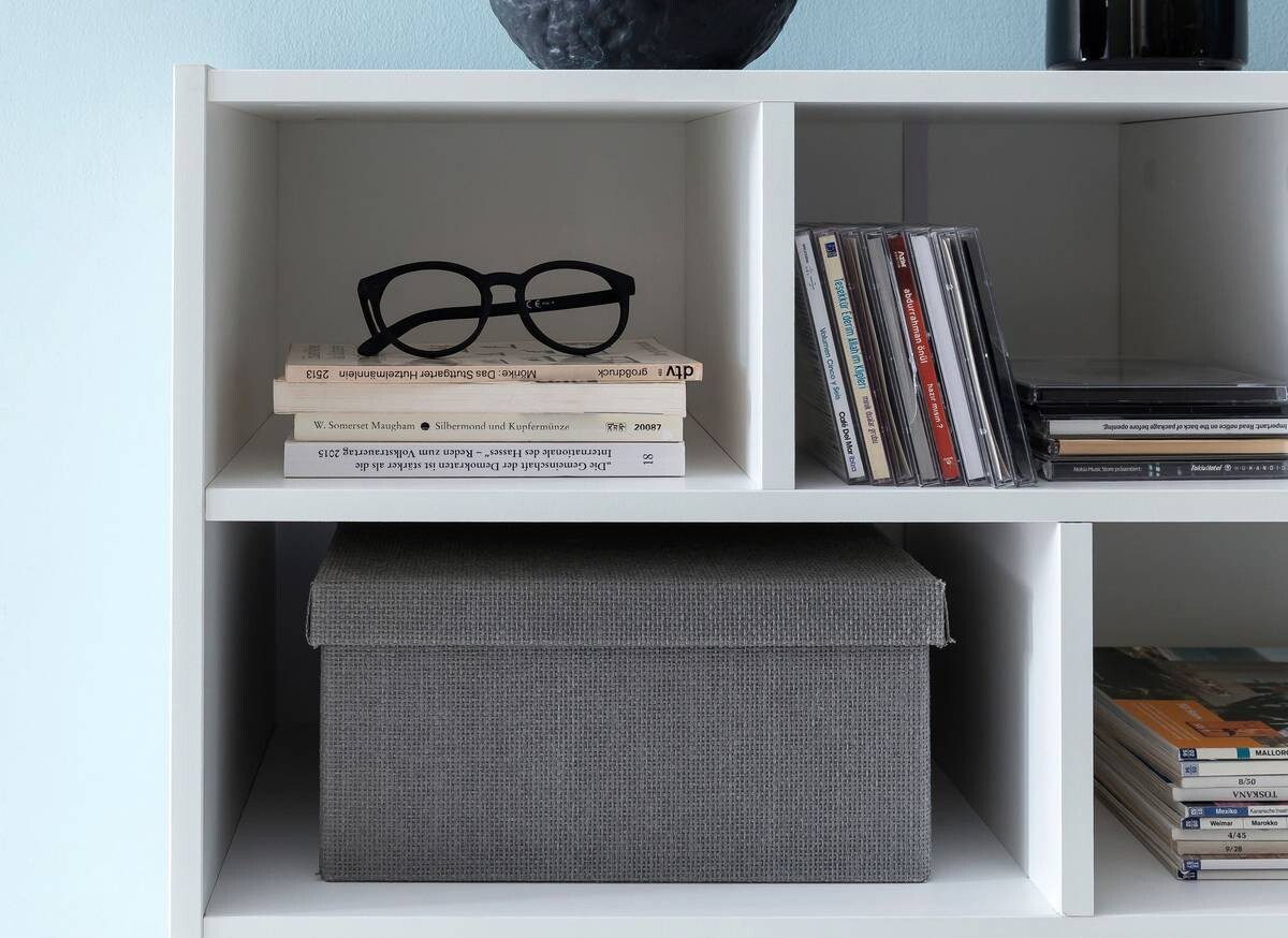 Regal weiß B/H/T: ca. 80x68,5x29,5 cm