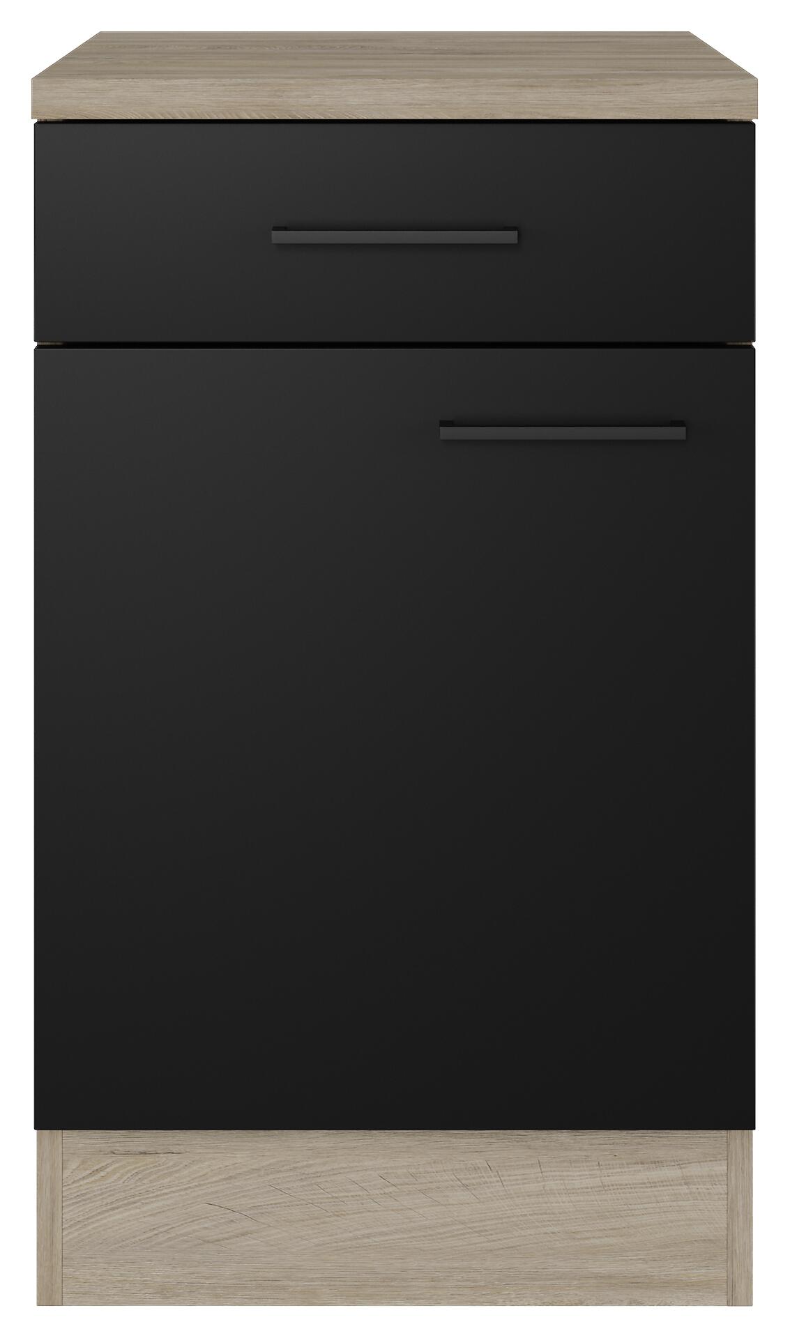 Unterschrank Capri schwarz matt B/H/T: ca. 50x85x60 cm Unterschrank Capri schwarz matt B/H/T: ca. 50x85x60 cm