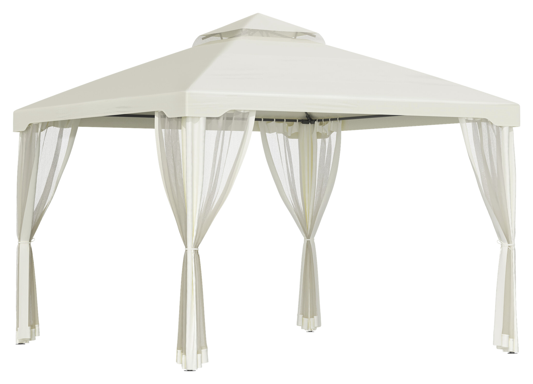 Outsunny Pavillon creme Polyester B/H/L: ca. 294x265x294 cm