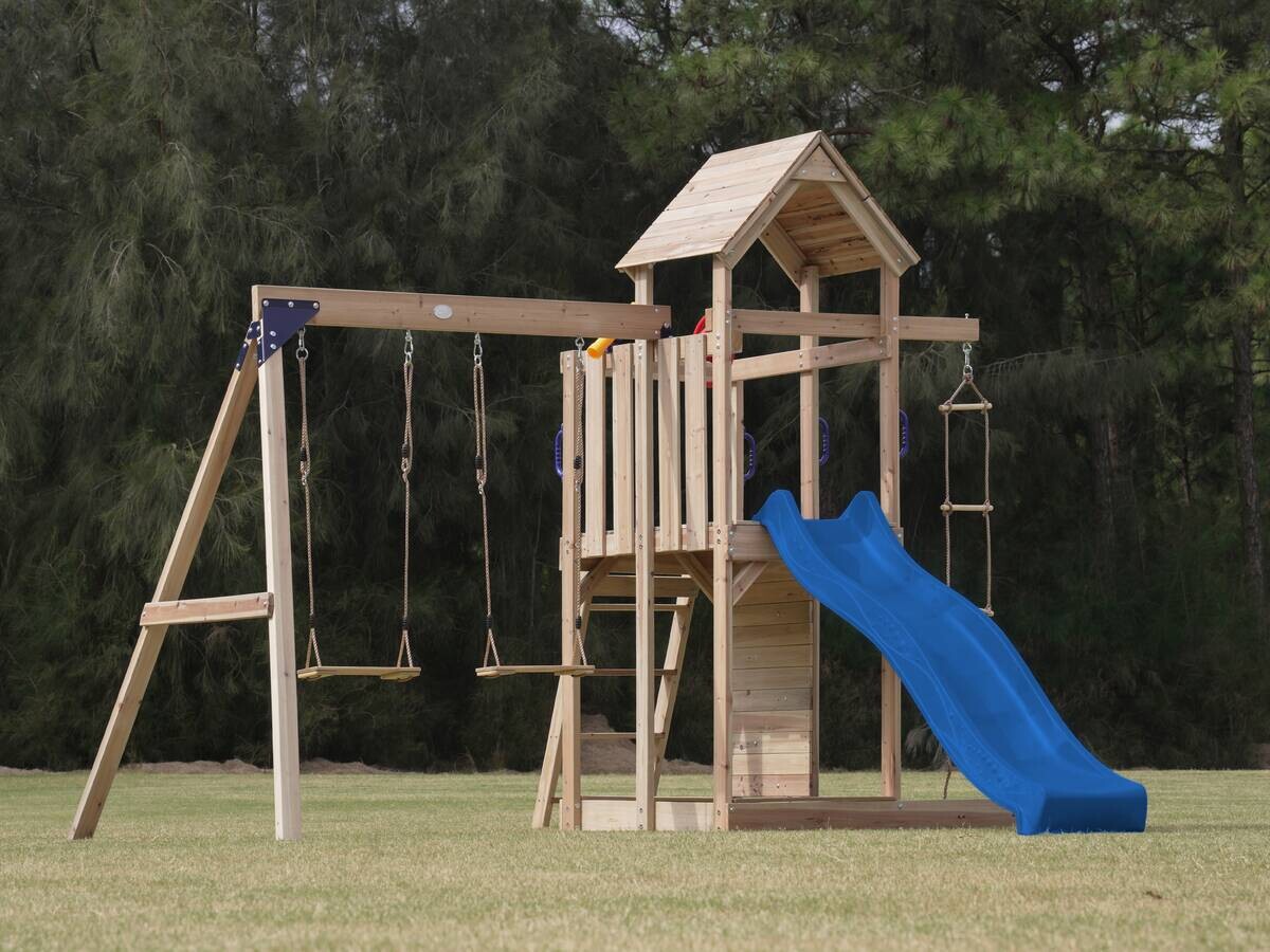 AXI Spielturm Moos blau B/H/L: ca. 342x267x375 cm