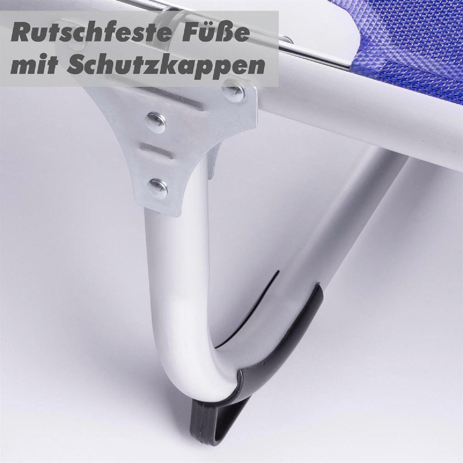 VCM Sonnenliege blau Aluminium B/H/L: ca. 57x30x187 cm